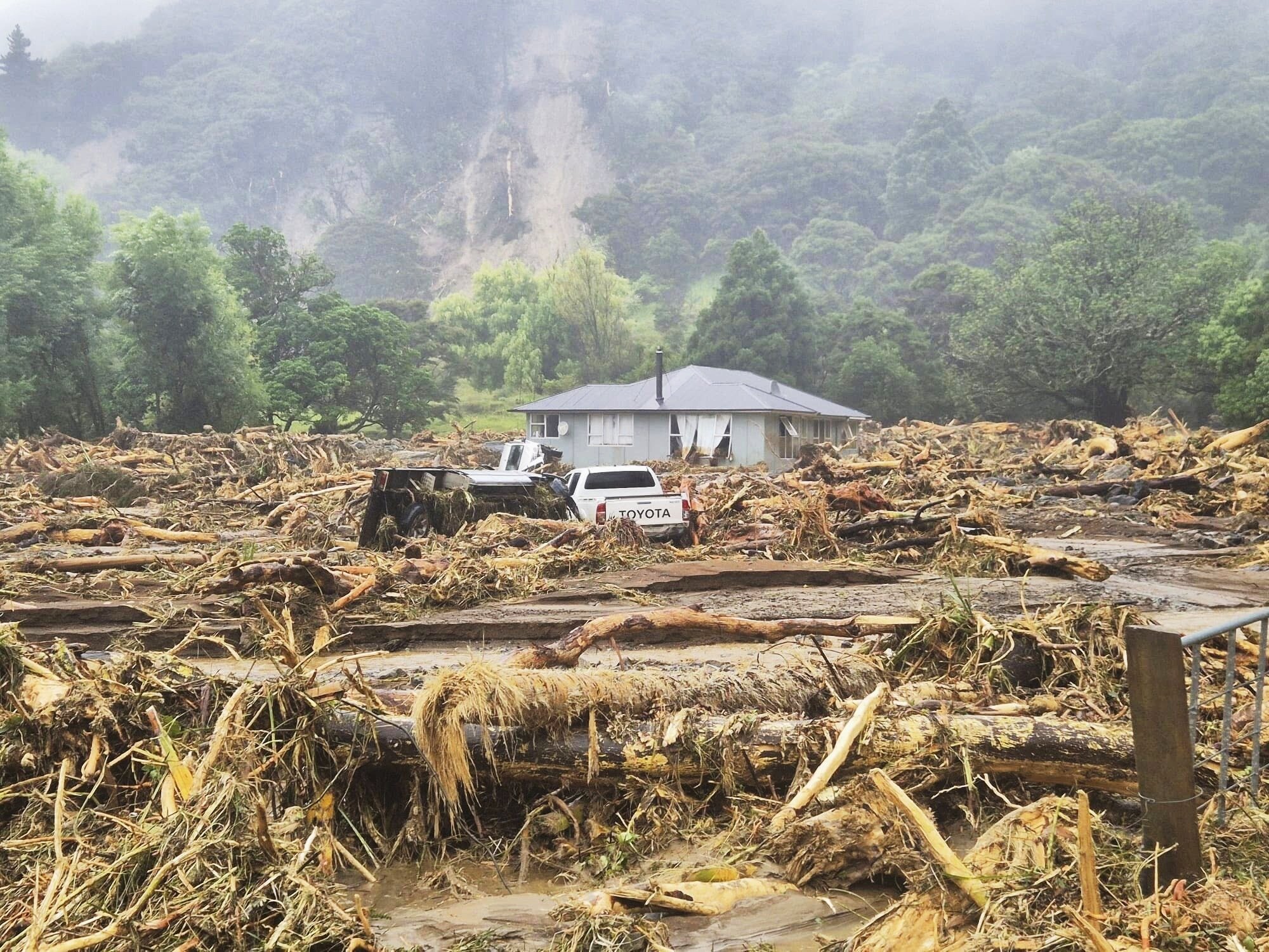Damage at Te Araroa this morning. Photo / Tairawhiti - Fire and Emergency NZ Facebook page