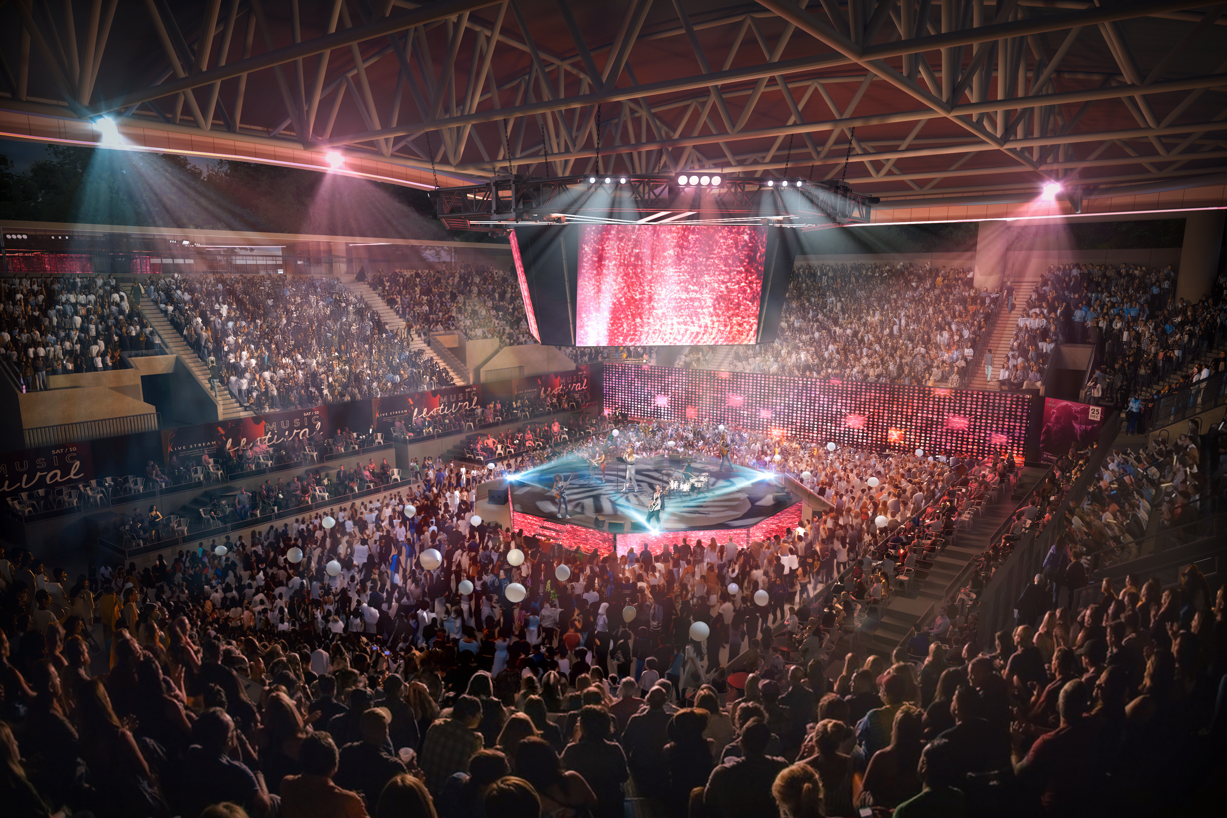 The proposed new covered stadium could be used for concerts, Tennis Auckland said.