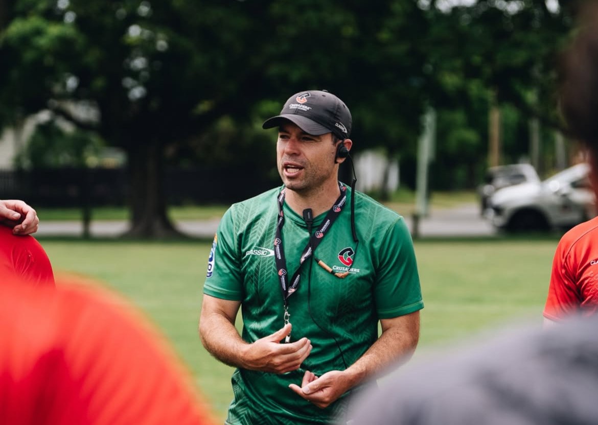 Crusaders assistant coach James Marshall at preseason training in Christchurch. Photo / Supplied