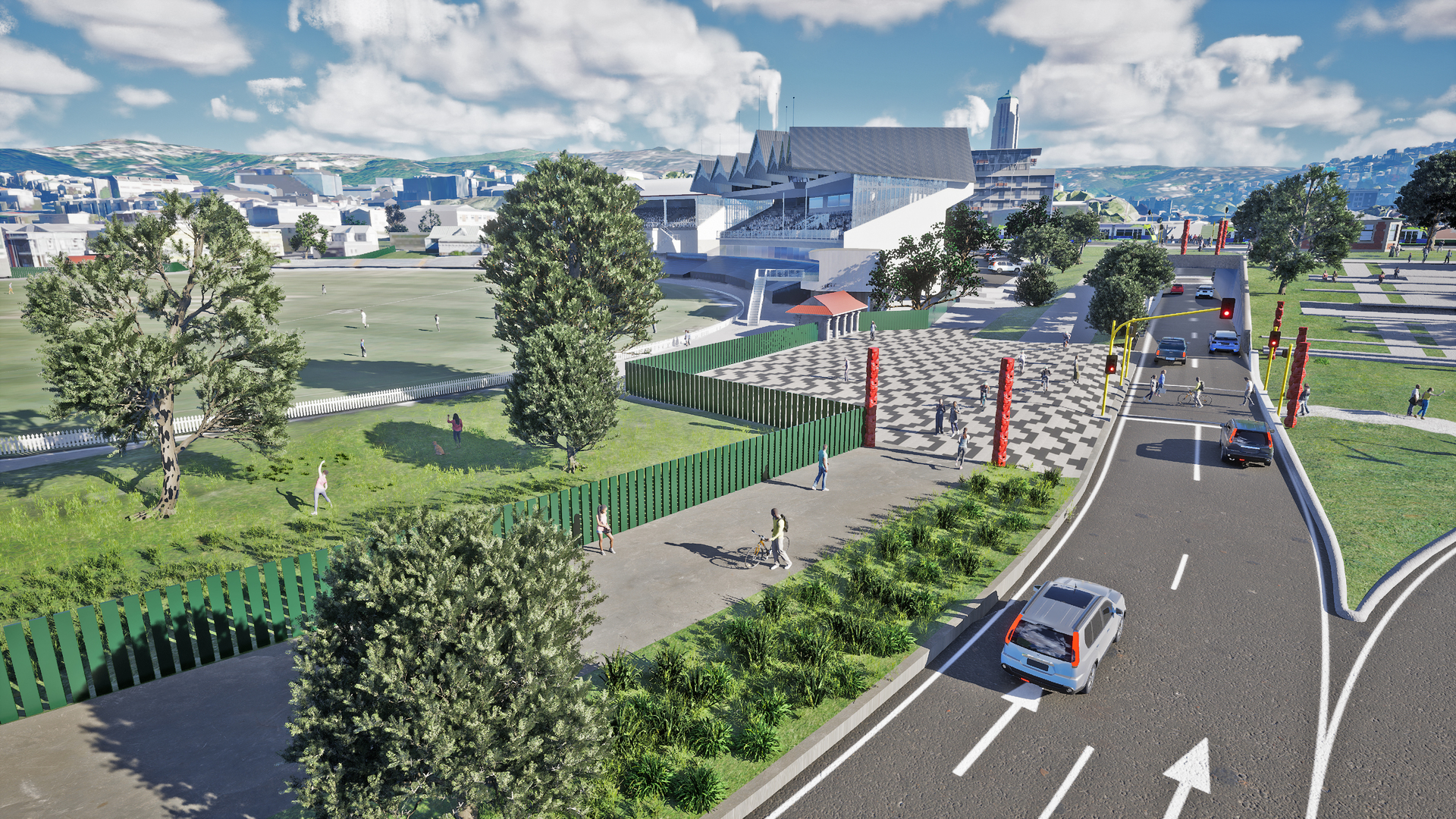 The Government's preferred option for Let's Get Wellington Moving includes grade separation at the Basin Reserve. Image / Supplied