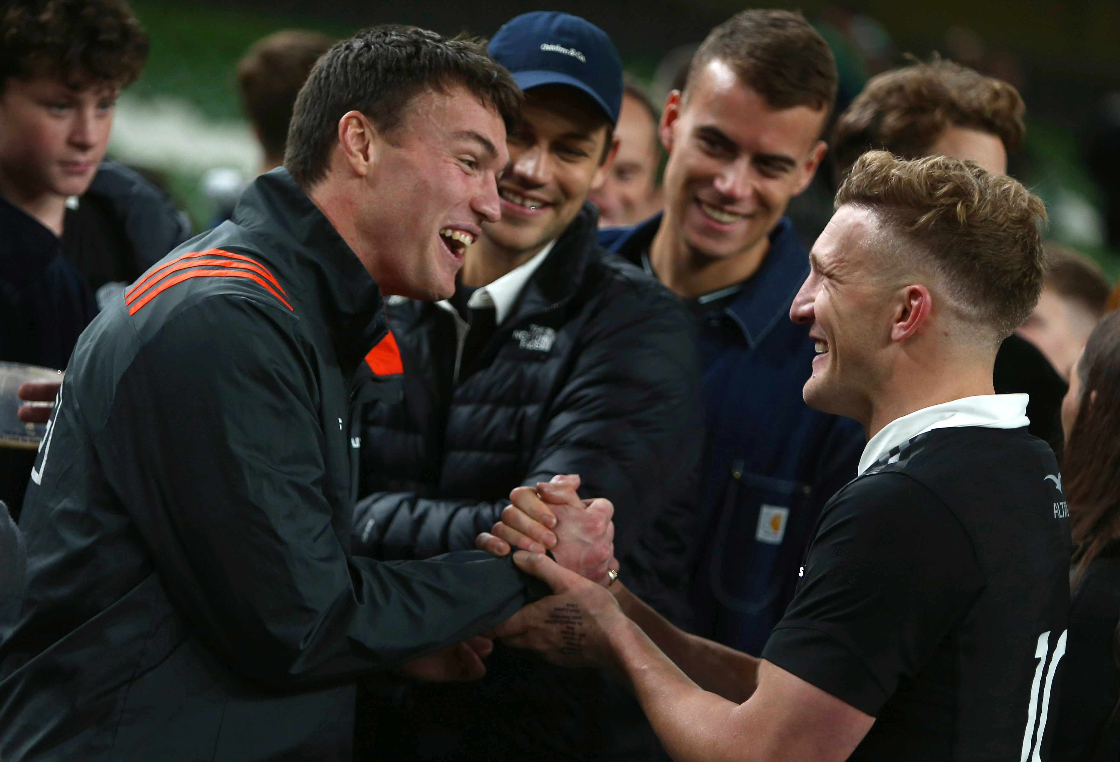 Damian McKenzie spends time with supporters. Photo / Photosport