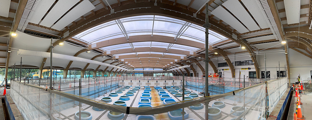 Work on the Rotorua Aquatic Centre indoor facility. Photo / Rotorua Lakes Council