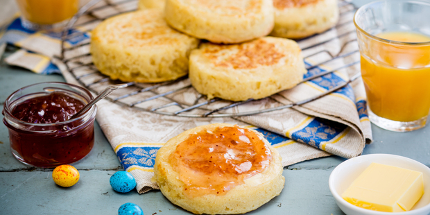 Home-made crumpets. Photo / Babiche Martens.