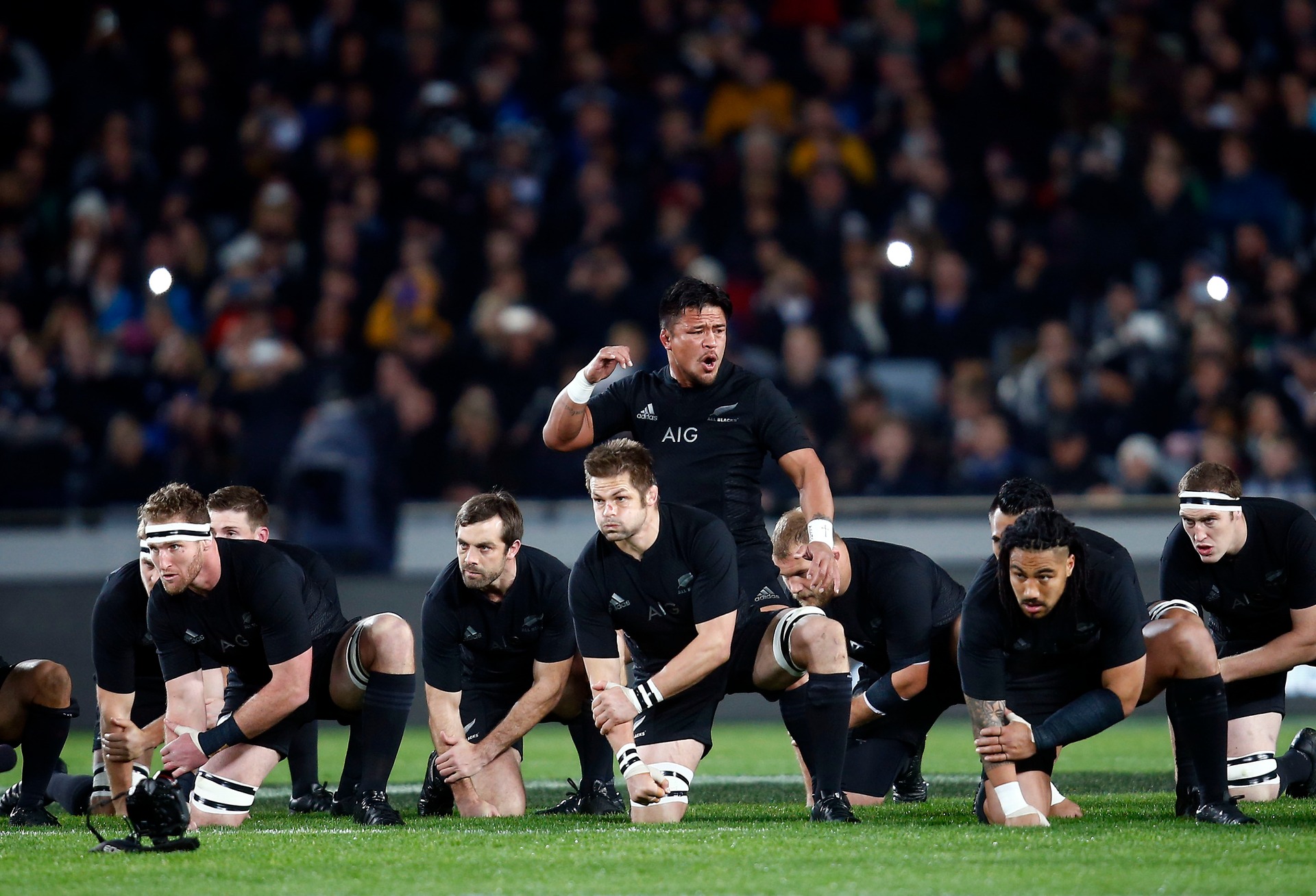 Keven Mealamu leading the All Blacks' haka in 2015. Photo / Photosport