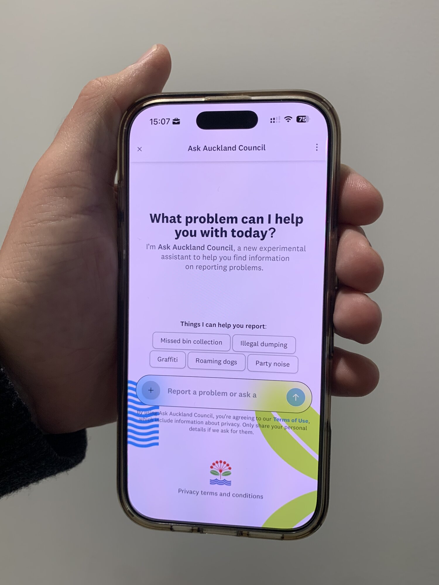  Auckland Council's new web-based AI assistant.