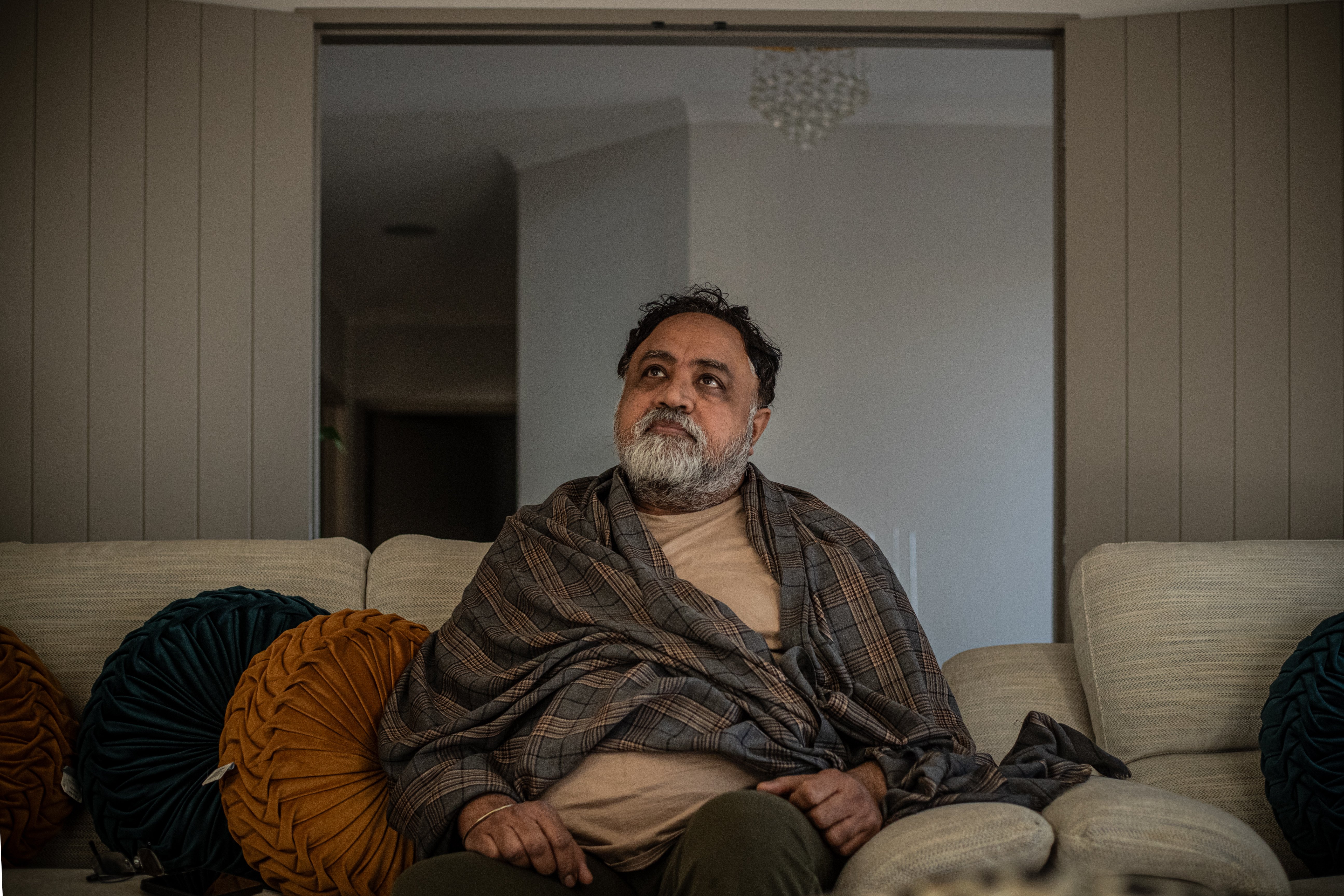 Jewellery store owner, Gurdeep Singh, 50, is still recovering from his injuries at his home two weeks after he was attacked. Photo / Jason Dorday