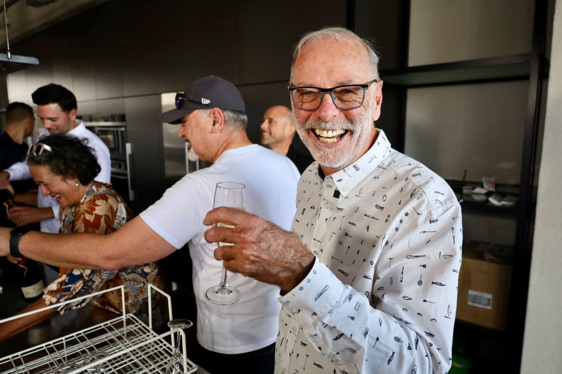 Wayne Brown celebrates his victory with a glass of champagne. Photo / Jed Bradley