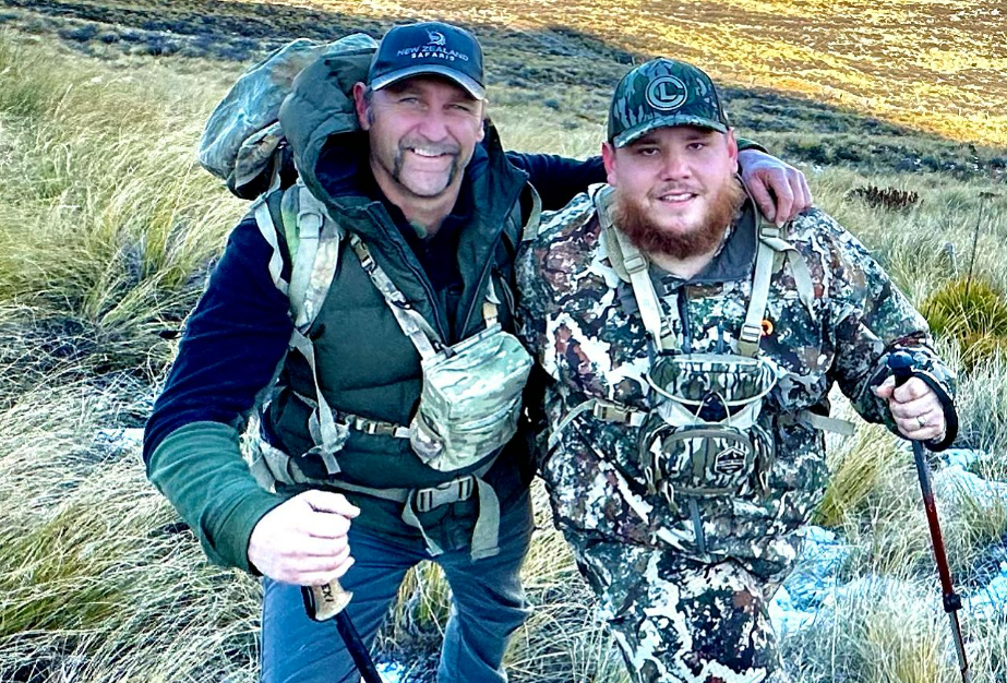 Luke Combs headed out for a hunt with New Zealand Safaris ahead of his Auckland show. Photo / New Zealand Safaris, Facebook