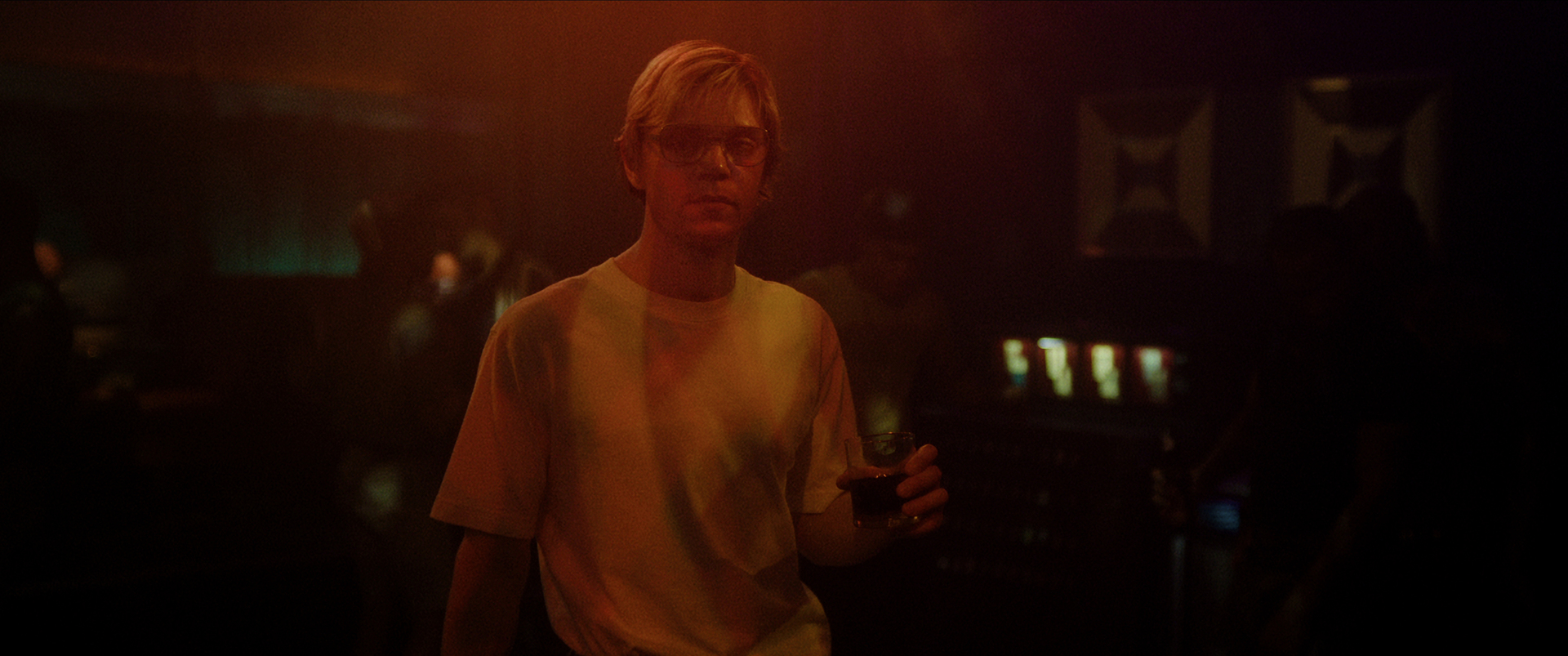 Evan Peters as Jeffrey Dahmer inside of the reimagined Club 219. Photo / Netflix