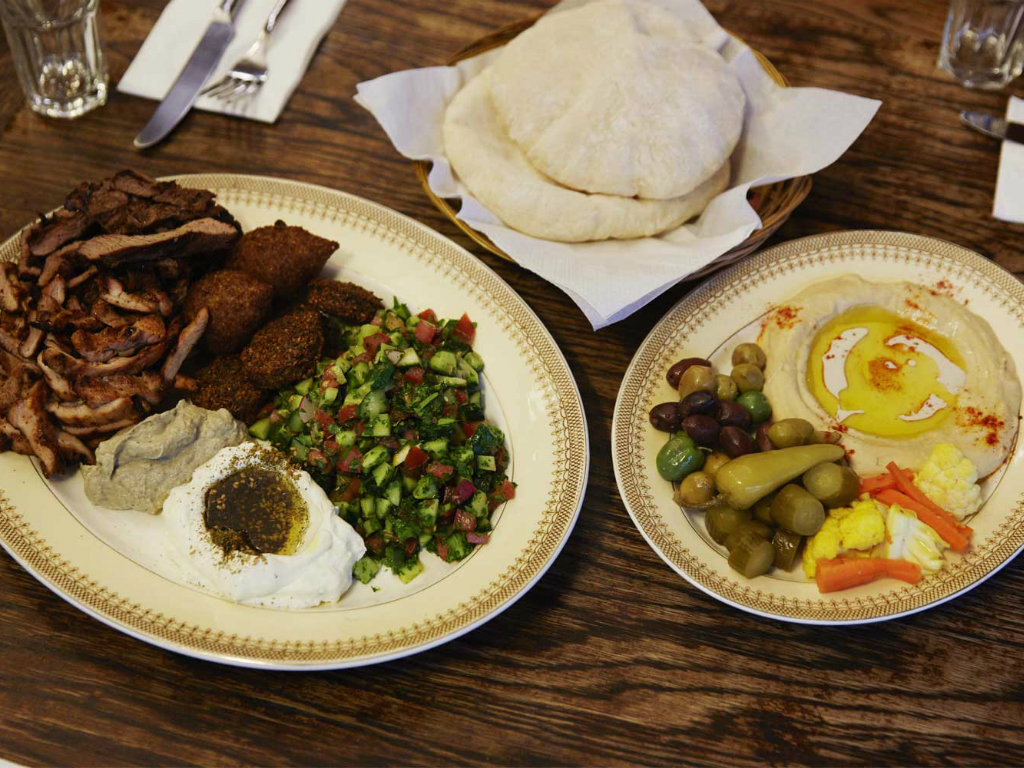 The lamb, tomato and herb salad, falafel, hummus, pickled vegetables and olives on the menu at Ima. Picture / Rebecca Zephyr Thomas