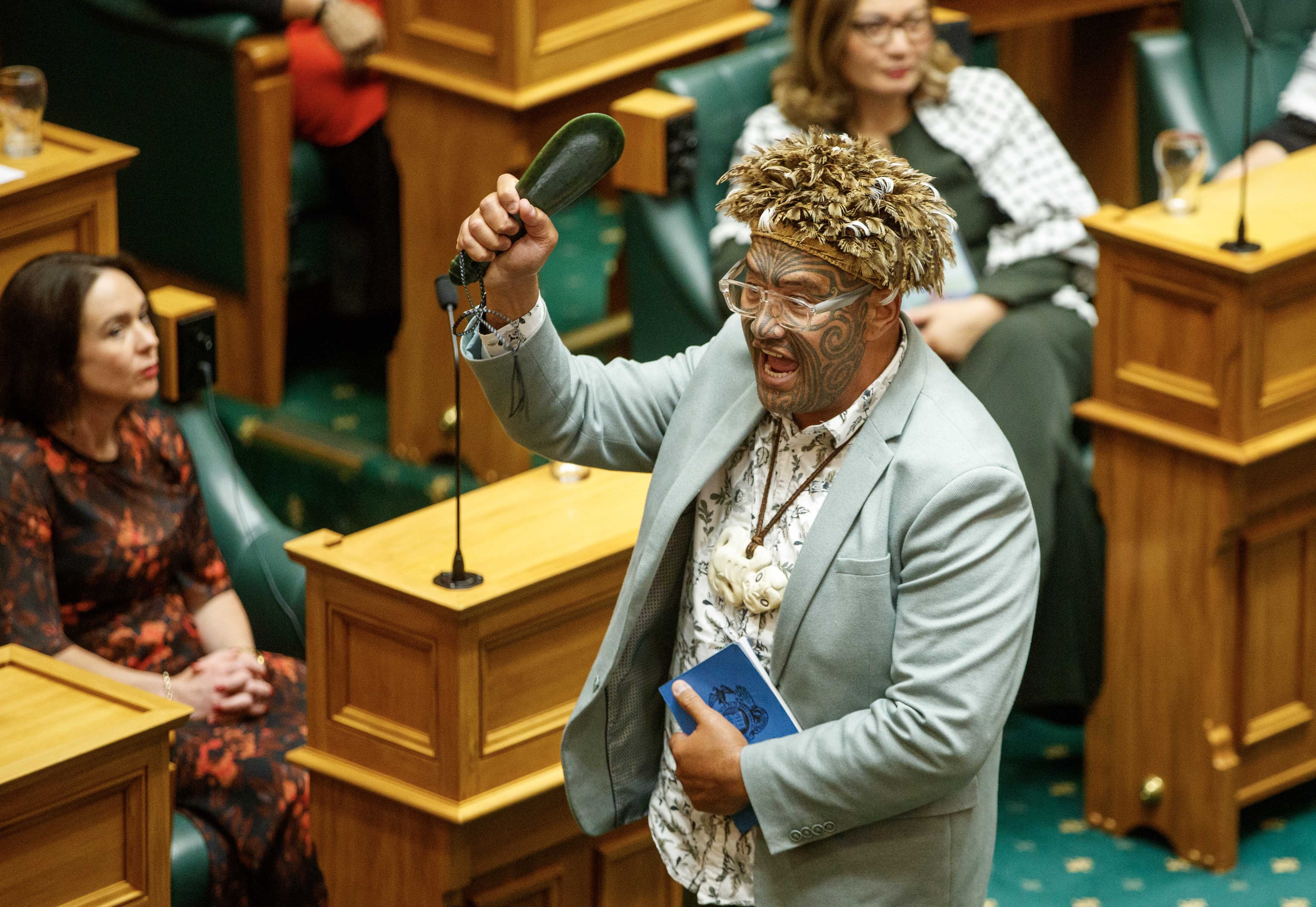 Te Pāti Māori co-leader Rawiri Waititi at the swearing in of Parliament. Photo / Mark Mitchell