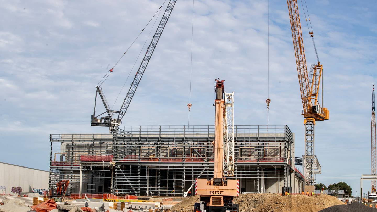 Microsoft's new data centre, being built by Hawkins at Westgate in northwest Auckland, just up the hill from the new Costco, pictured in May. Photo / Michael Craig