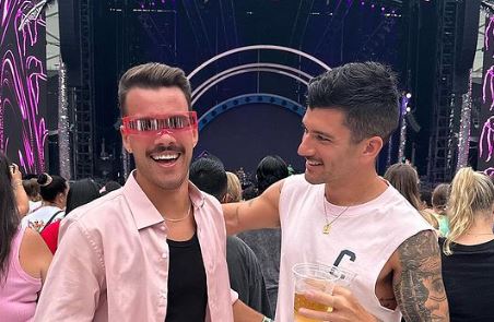 Jesse Baird and Luke Davies together at a Pink concert in Sydney. Photo / Instagram / jessebairddd