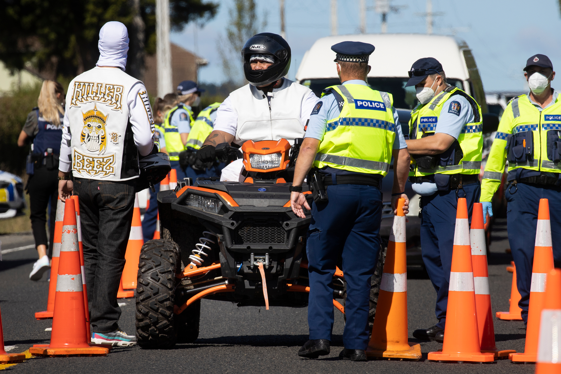 The Killer Beez president Josh Masters, was among those stopped by police today. Photo / Brett Phibbs