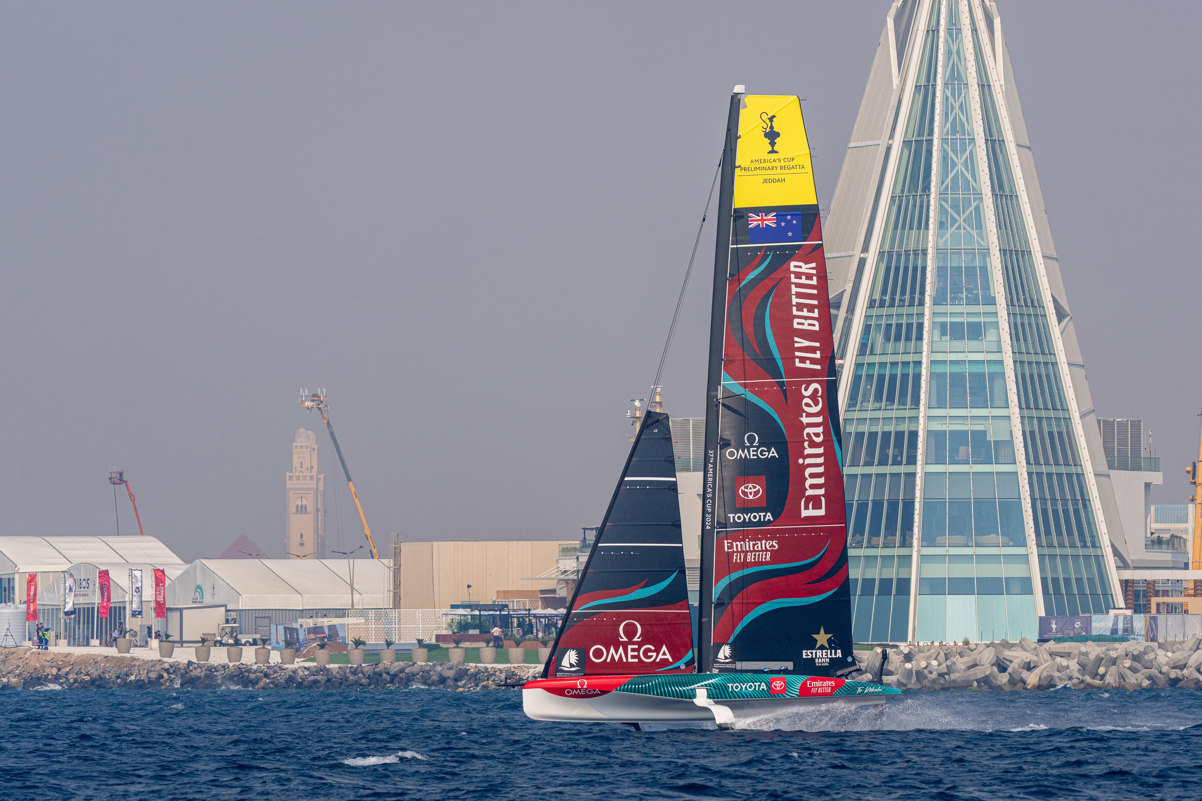 Emirates Team New Zealand won the America's Cup preliminary regatta in Jeddah last December. Photo / America's Cup
