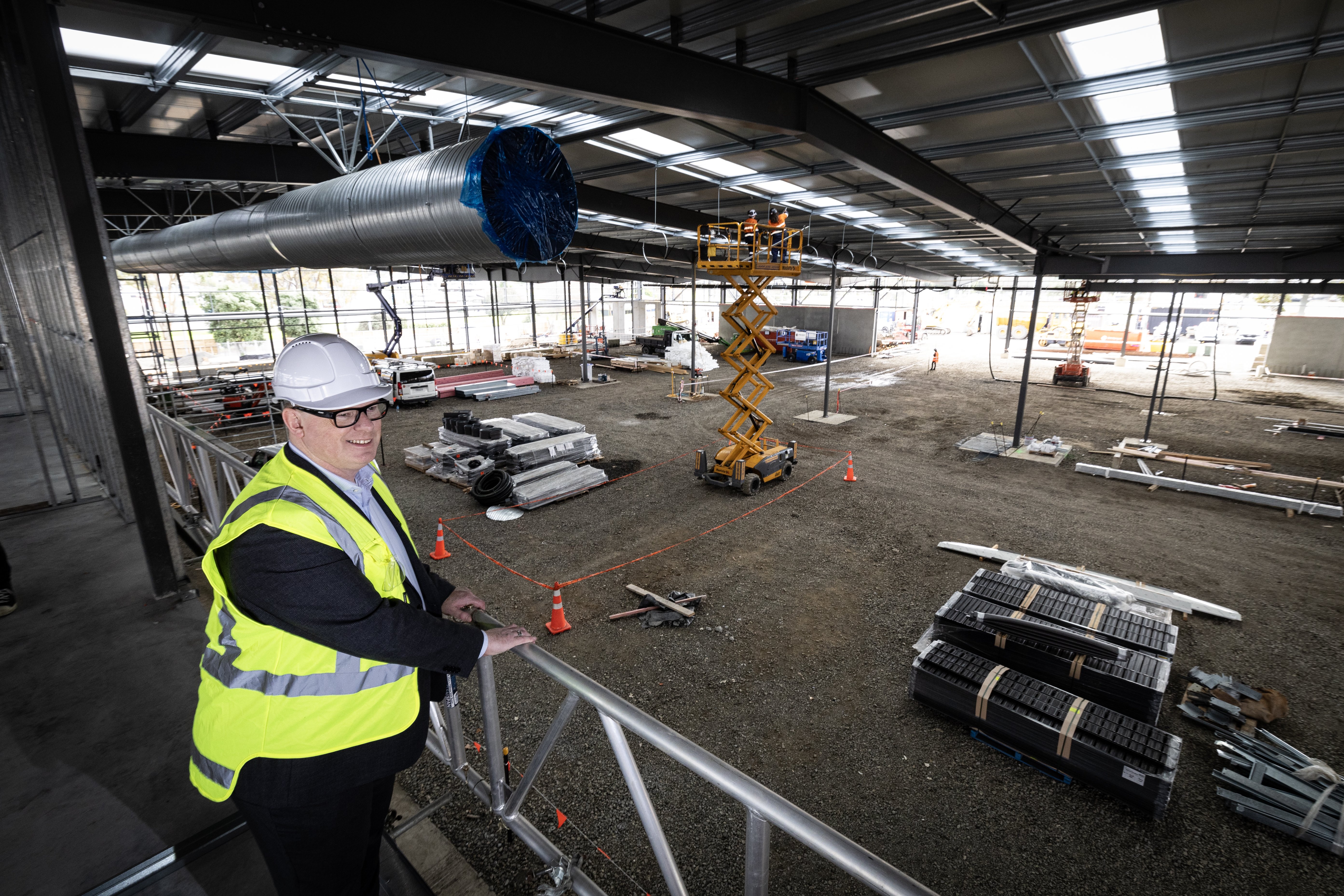 Lindsay Rowles in new upstairs offices and staff areas at Pak'nSave Highland Park. Photo / Jason Oxenham