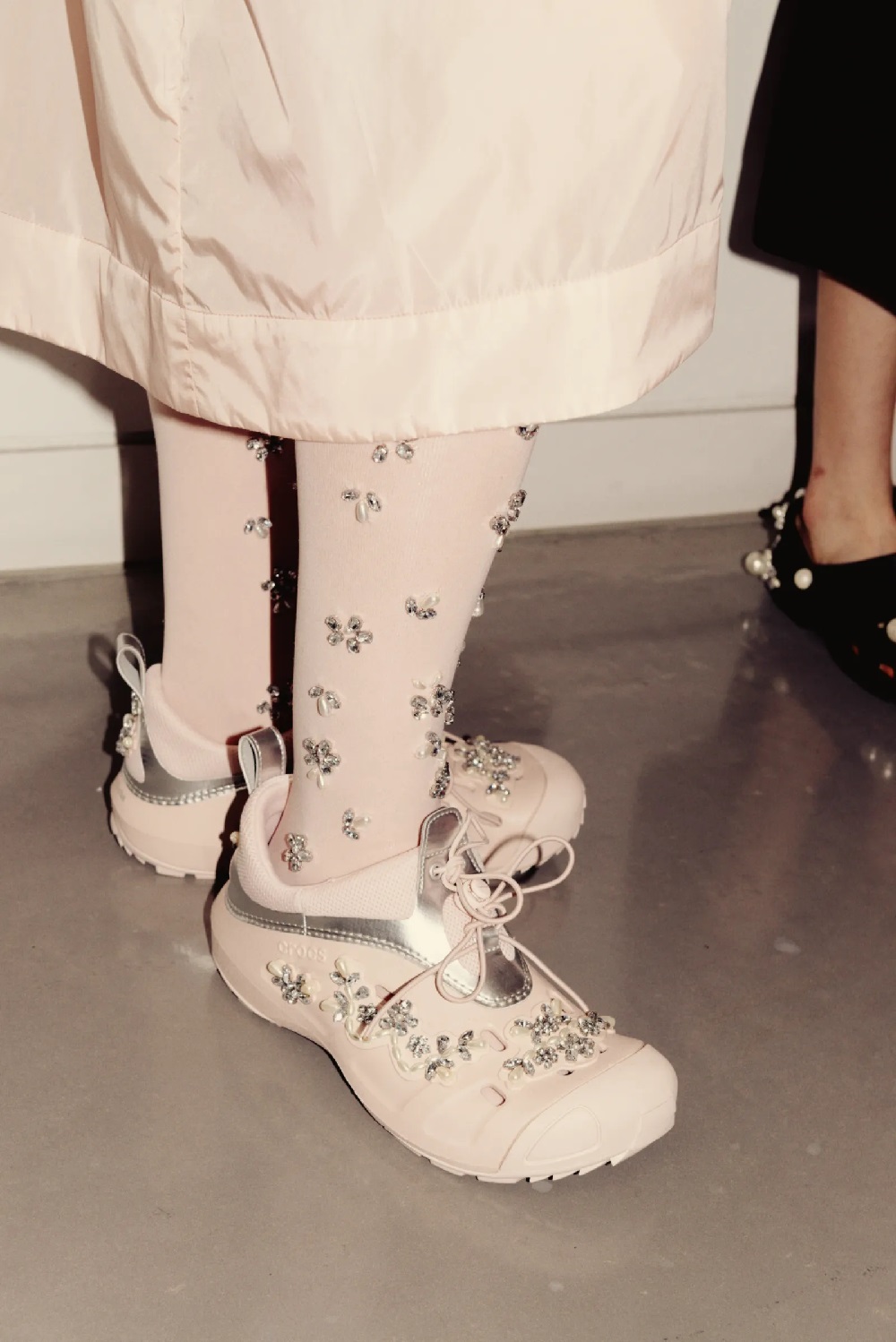Simone Rocha's bedazzled Crocs. Photo / Jacob Lillis