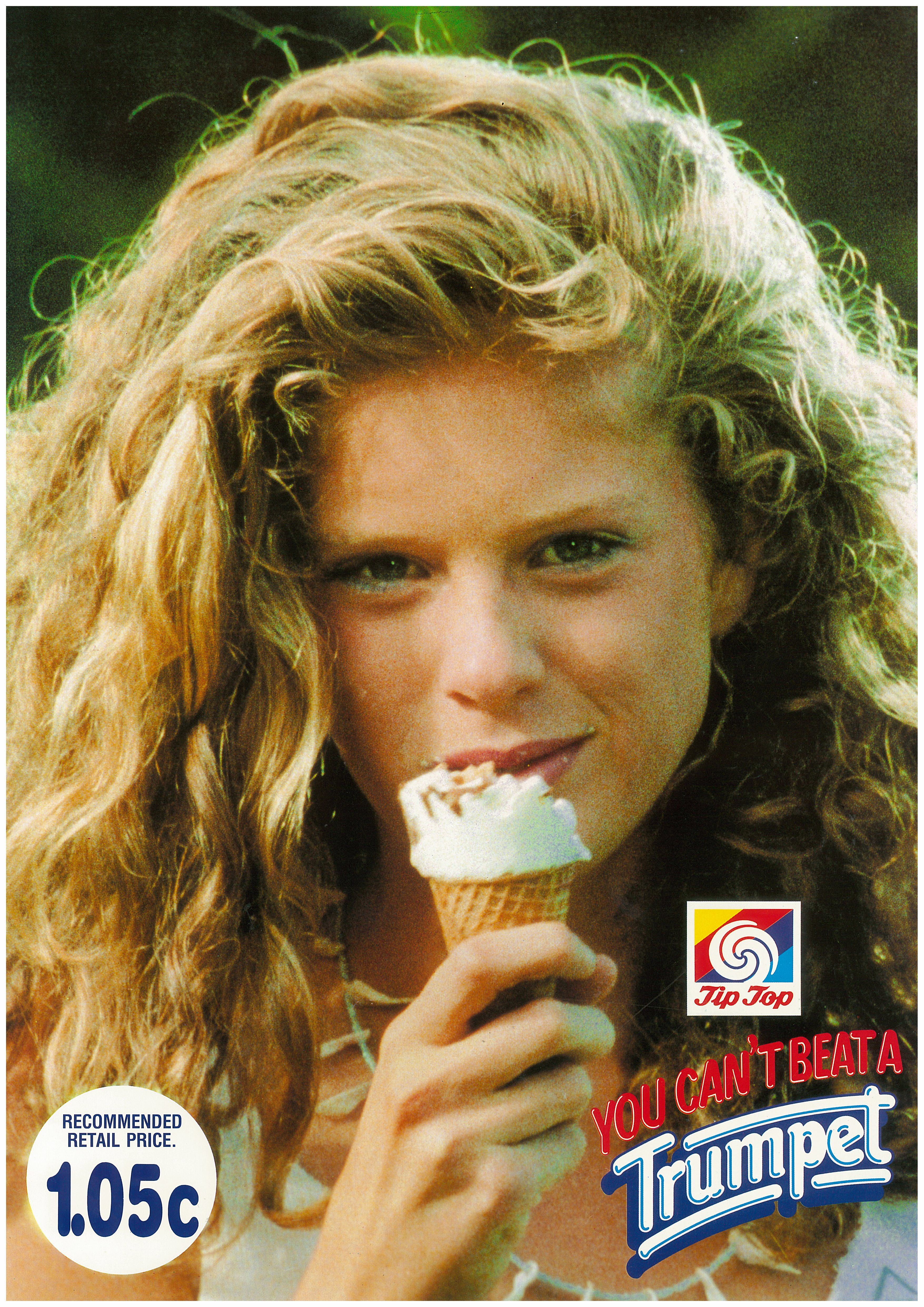 Rachel Hunter in the Tip Top Trumpet advertisement from the 1980s. Photo / Supplied
