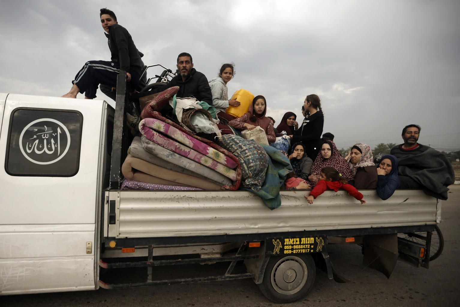 Palestinians flee the Israeli ground offensive in Khan Yonis, Gaza Strip. Photo / AP
