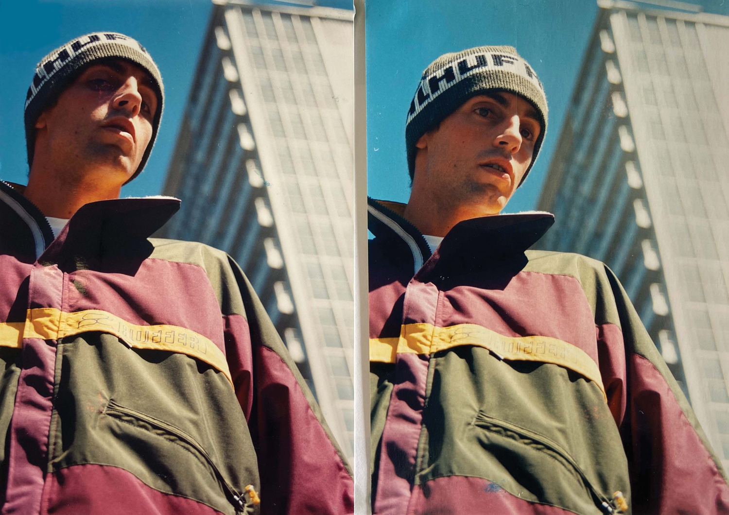 Huffer founder Steve Dunstan wears the original Grundo jacket in 1997, which will be reissued in a limited edition collection. Photo / Supplied