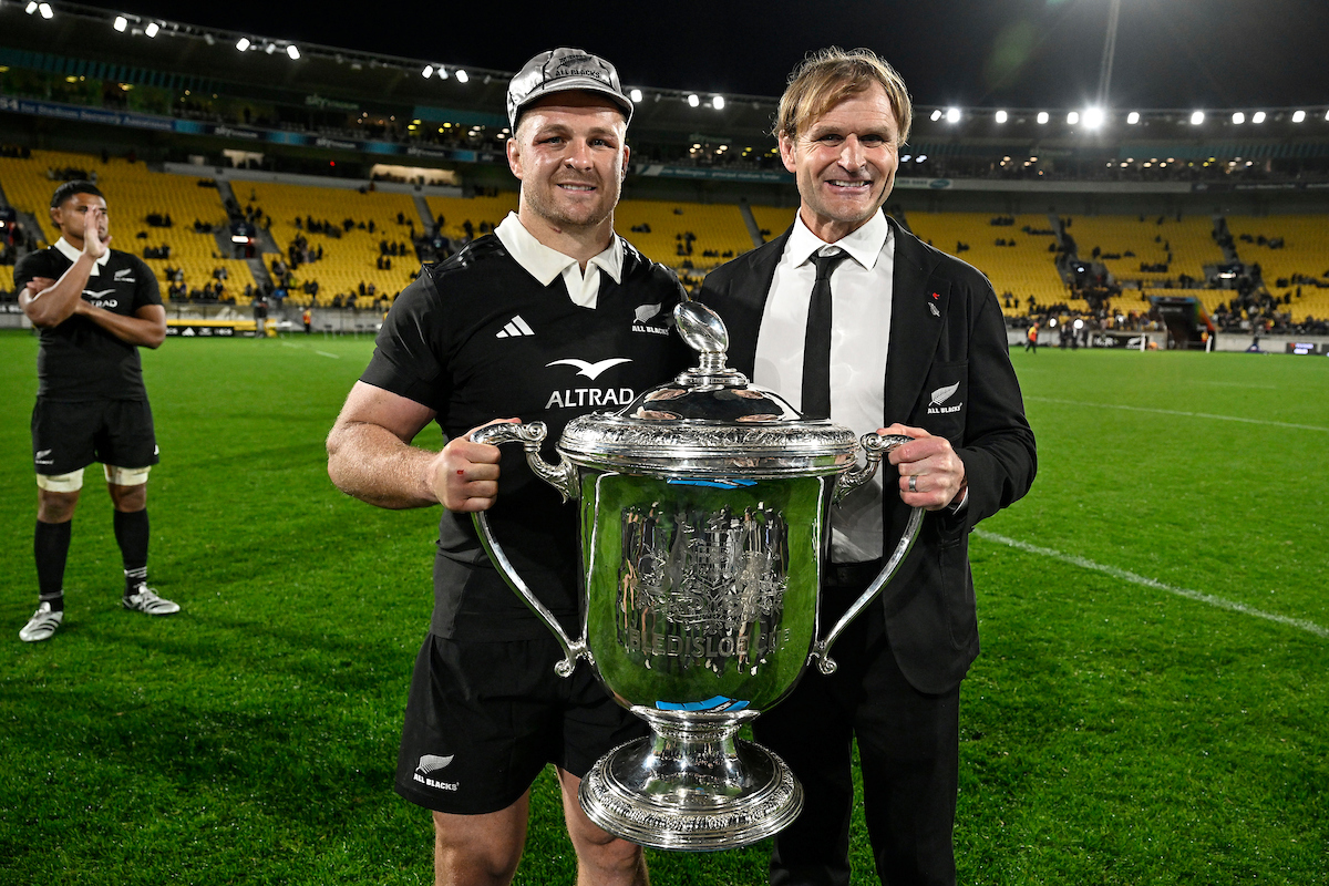 Sam Cane and Scott Robertson. Photo / Photosport