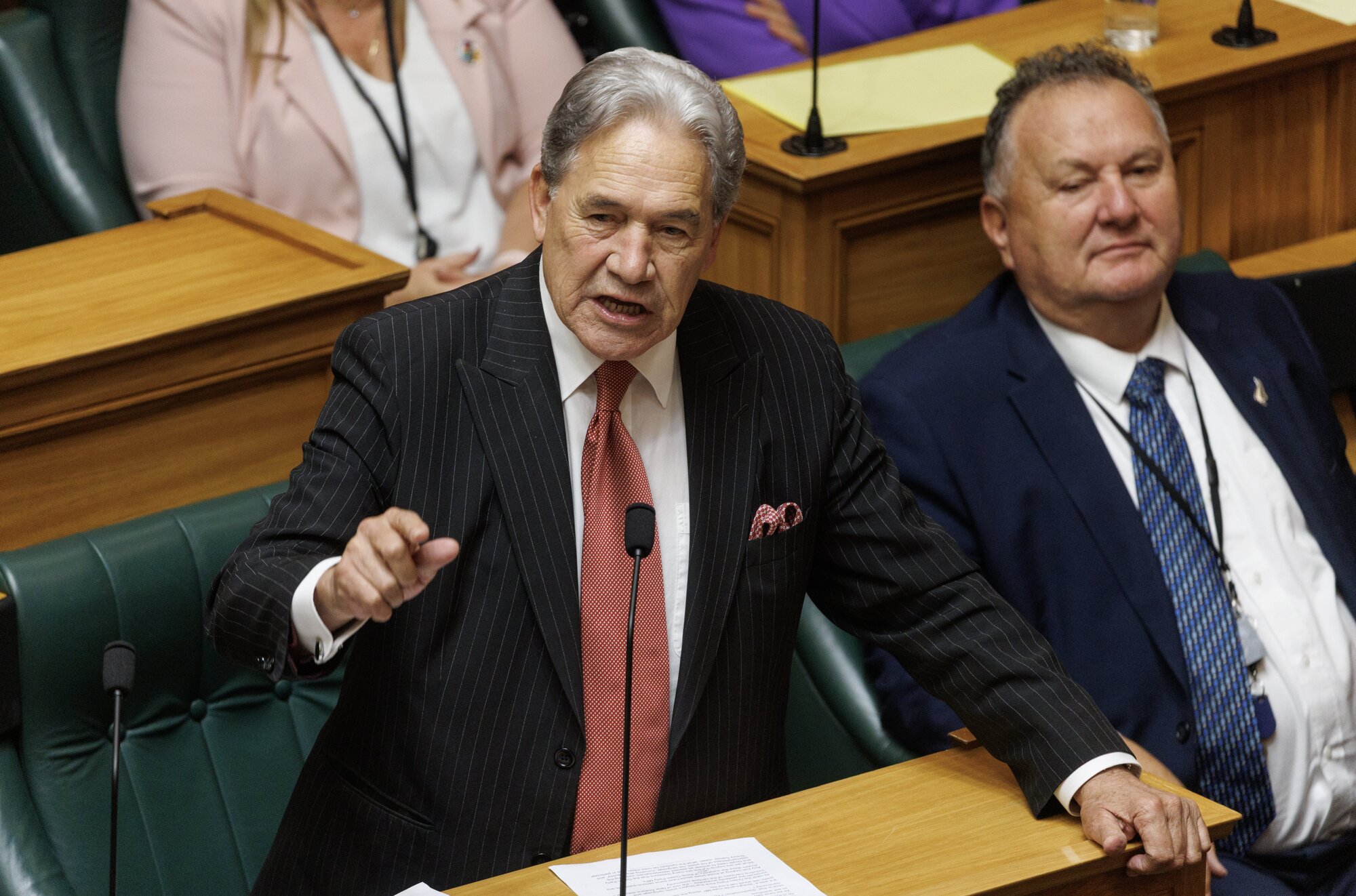Winston Peters in the debating chamber at Parliament last month. Peters' NZ First party was part of a coalition Government with Labour in 2017 but ruled out a repeat at the last election – and the next election under Chris Hipkins' leadership. Photo /  Mark Mitchell