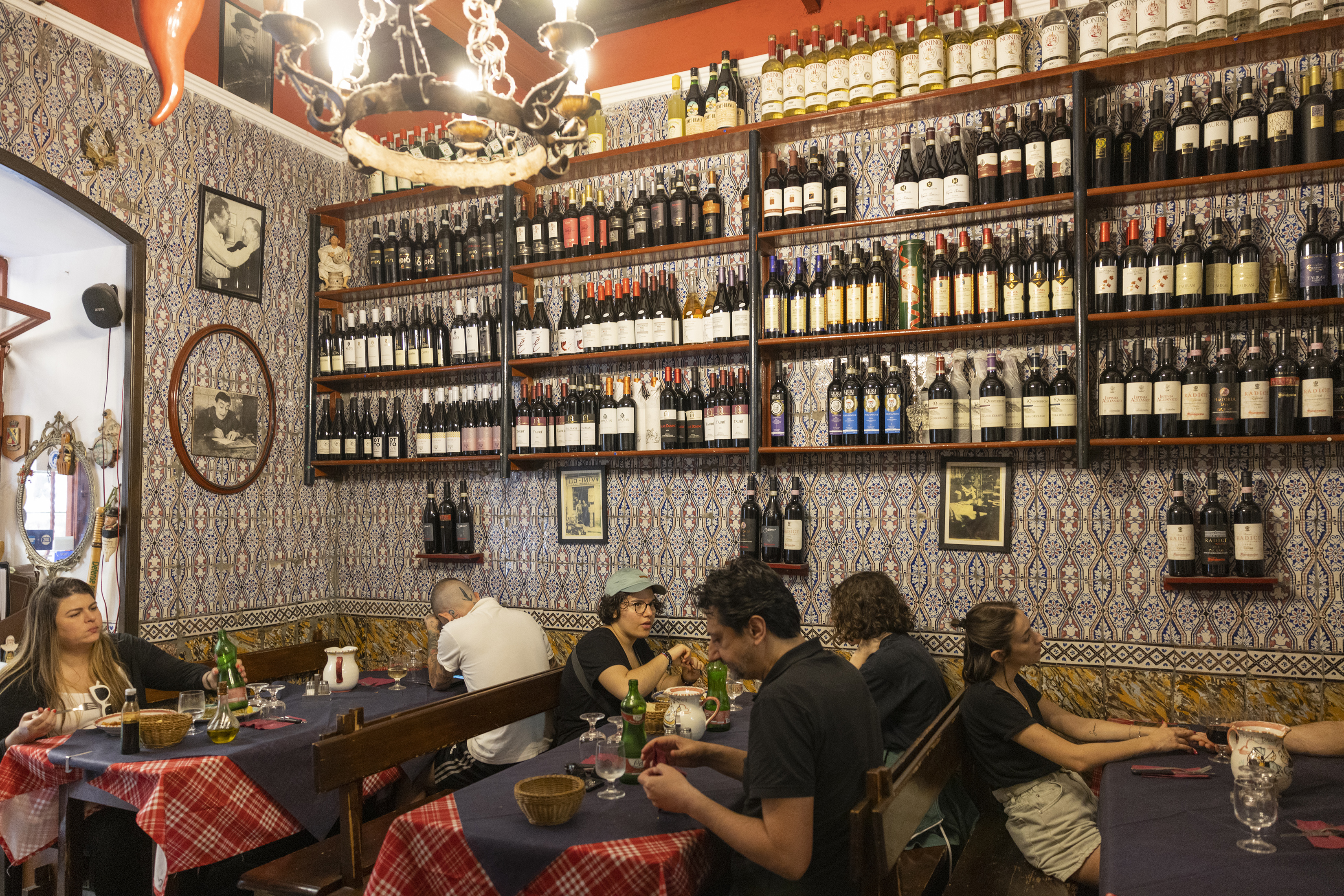 Patrons eat at Osteria della Mattonella in the Quartieri Spagnoli neighbourhood in Naples, Italy. Photo / Roberto Salomone, The New York Times