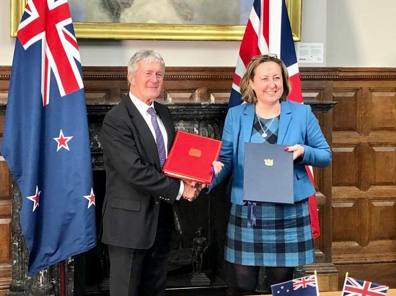 The Free Trade Agreement was signed in London by Damien O'Connor and the UK Secretary of State for International Trade Anne-Marie Trevelyan. Phtoo / Supplied