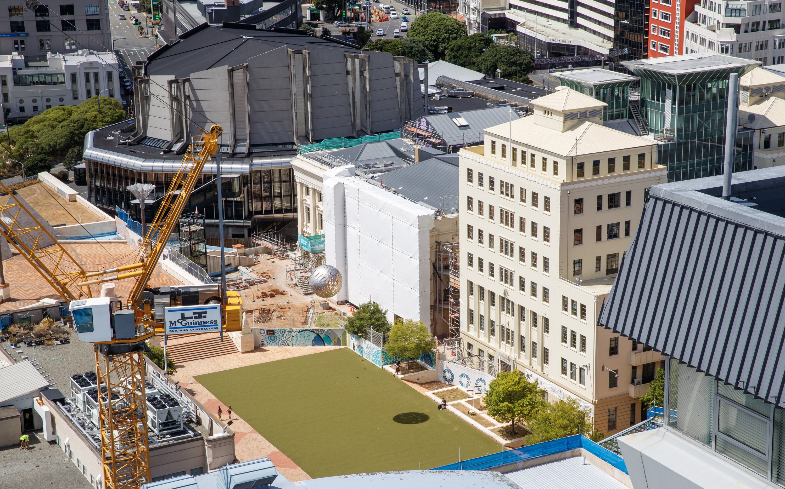 Wellington’s Civic Square has become a graveyard of earthquake-prone buildings. Photo / Mark Mitchell