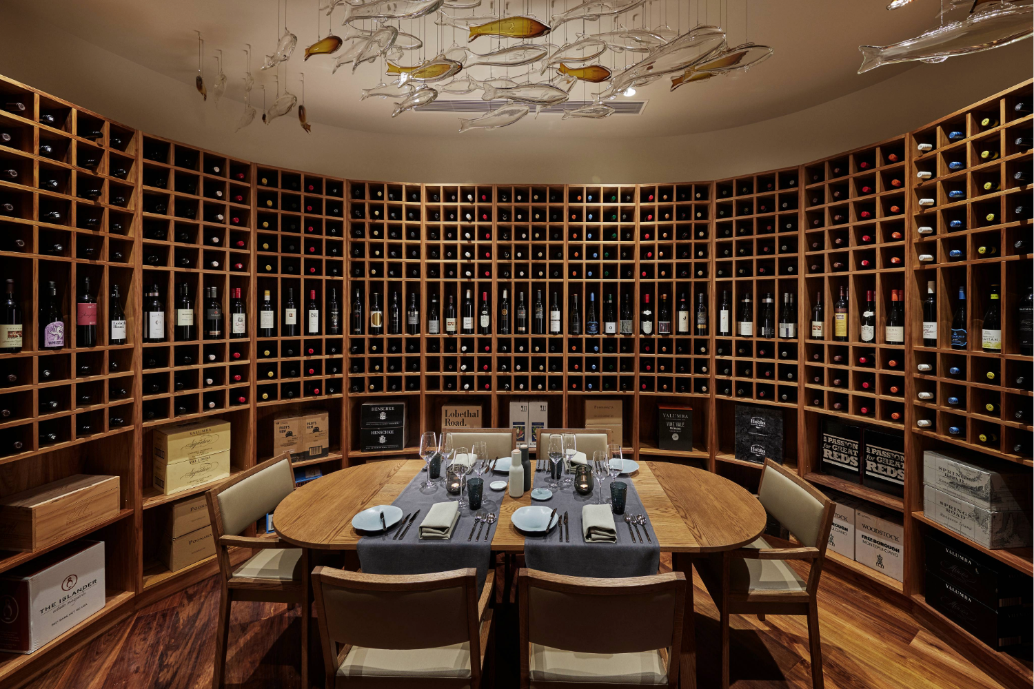 Private dining is on offer in the expanded wine cellar. 