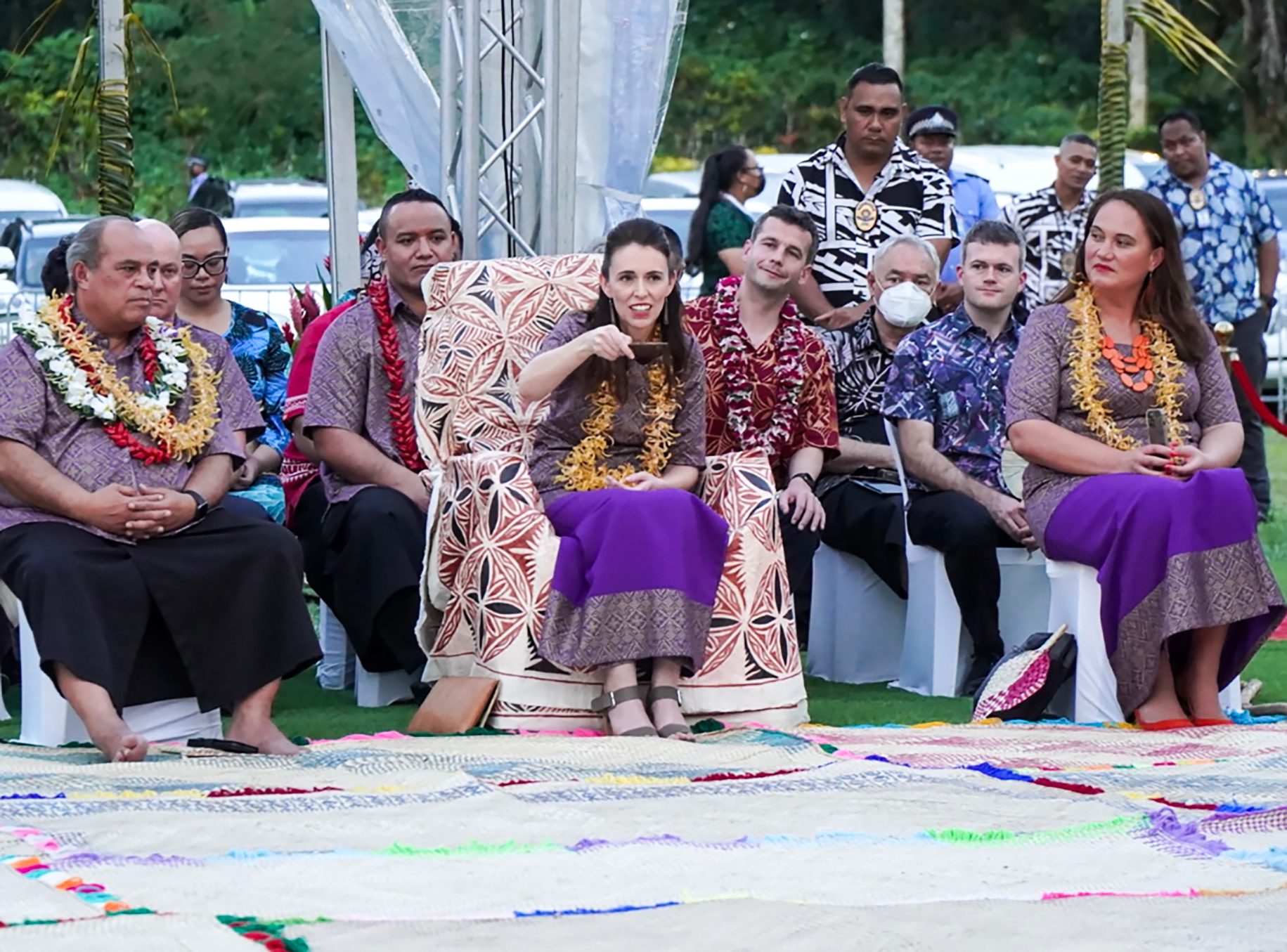 David Seymour pictured just behind then PM Jacinda Ardern during a trip with politicians to Samoa when borders re-opened last August. Photo / Pacific TV