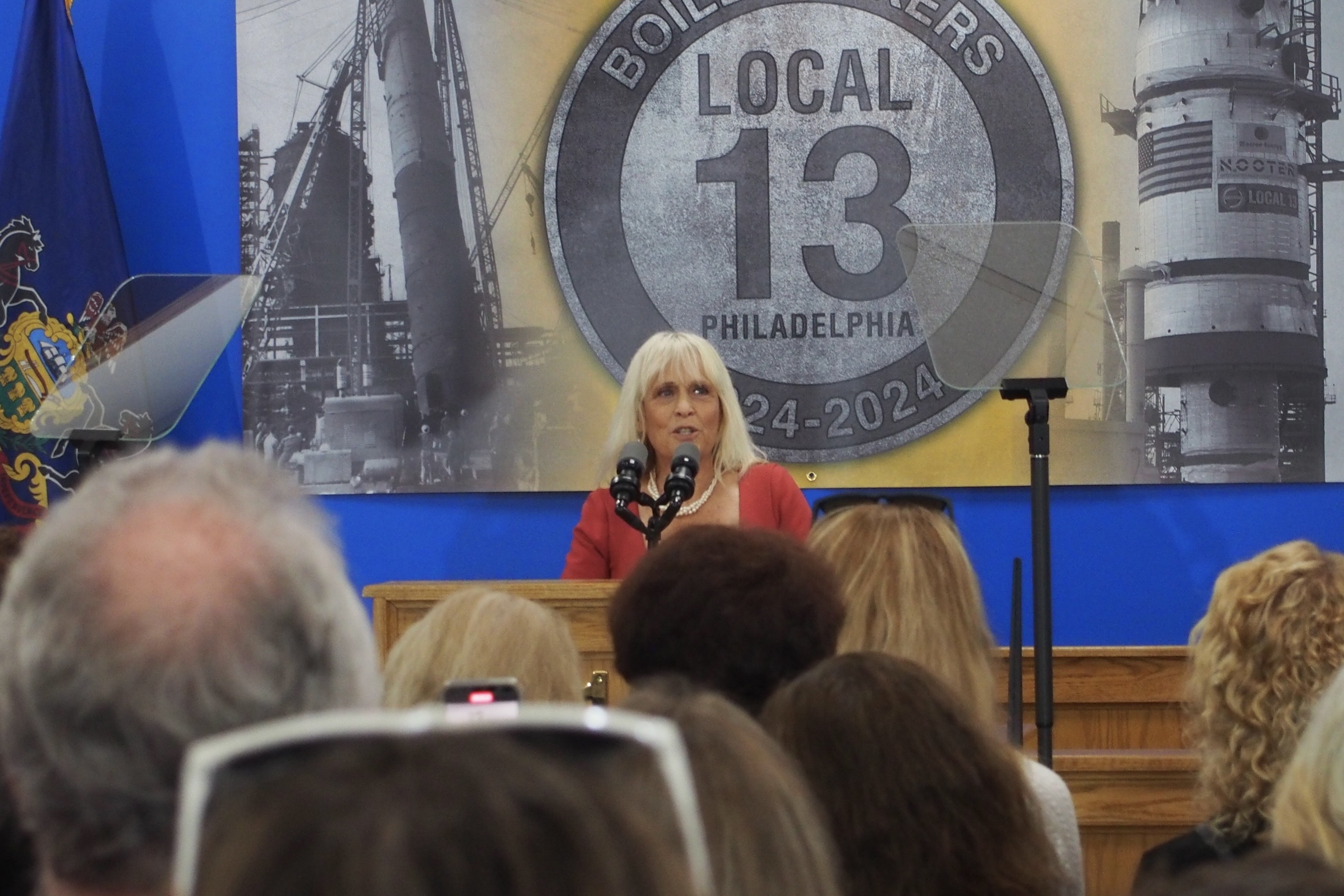 Commissioner Diane Marseglia at a rally in Bucks, Pennsylvania. Photo / Thomas Coughlan