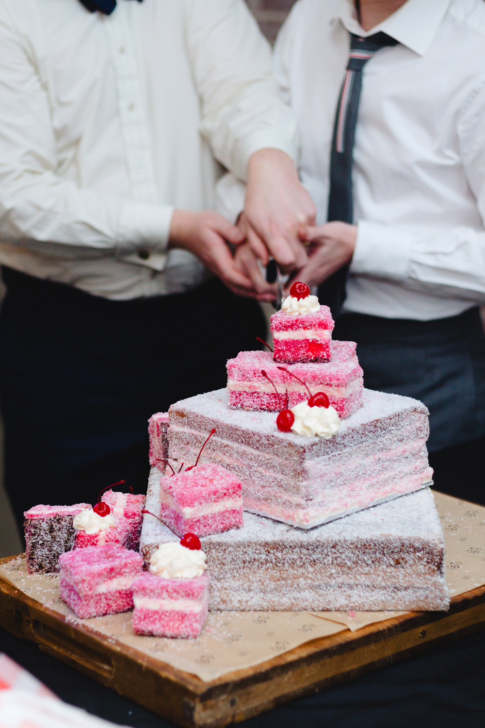The wedding cake was cute, classic and thoroughly original. Photo / Sara Tansy