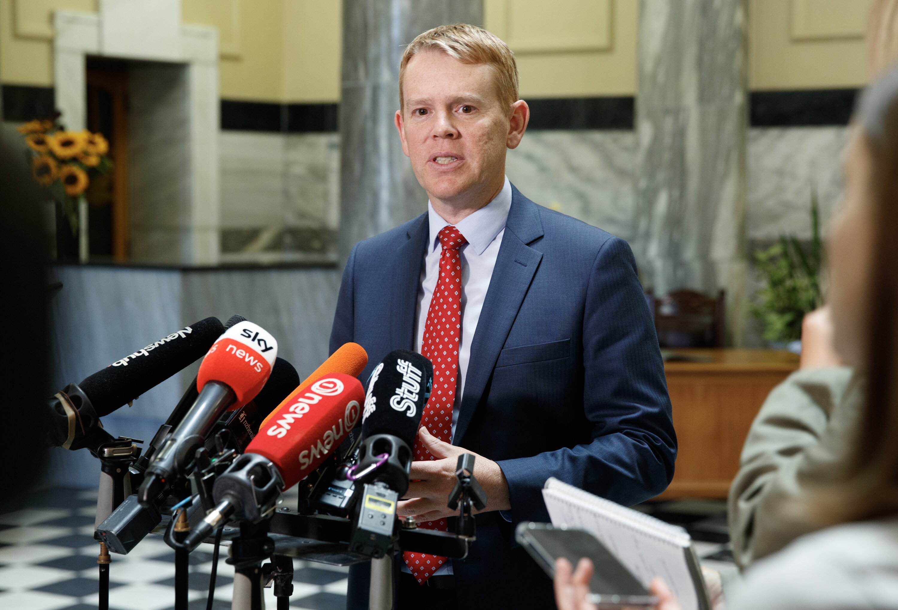 Labour leader Chris Hipkins expects a better standard of behaviour from Winston Peters as Deputy Prime Minister. Photo / Mark Mitchell