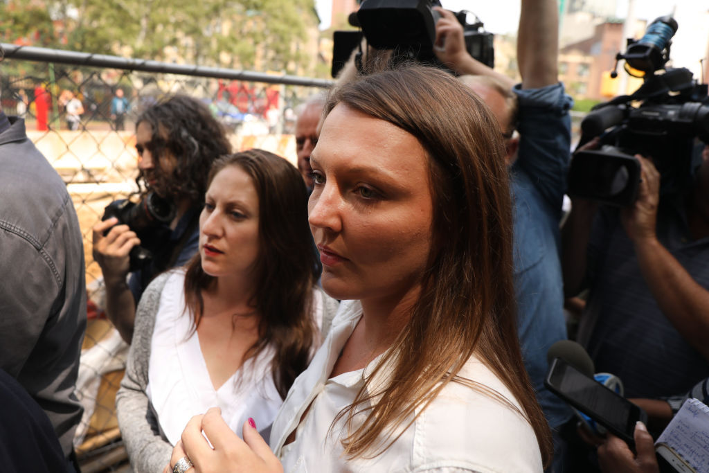 wo of the purported victims of multi-millionaire Jeffrey Epstein, Michelle Licata (L) and Courtney Wild leave a Manhattan courthouse after a hearing on sex trafficking . Photo / Getty Images