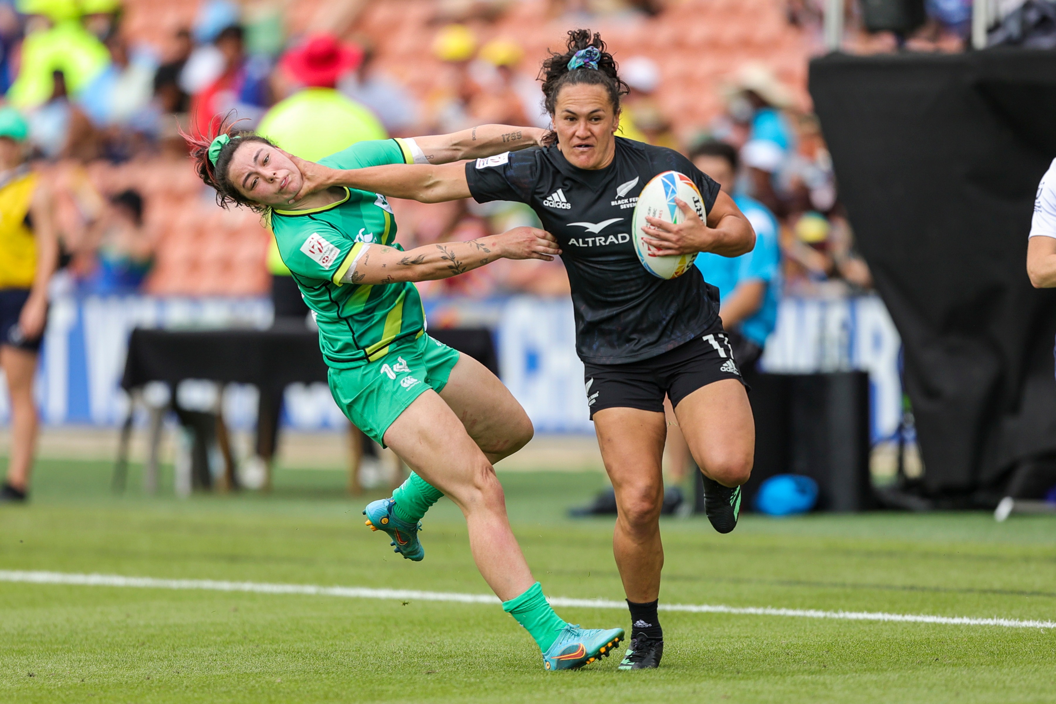 Portia Woodman-Wickliffe in action for the Black Ferns Sevens. Photo / Photosport