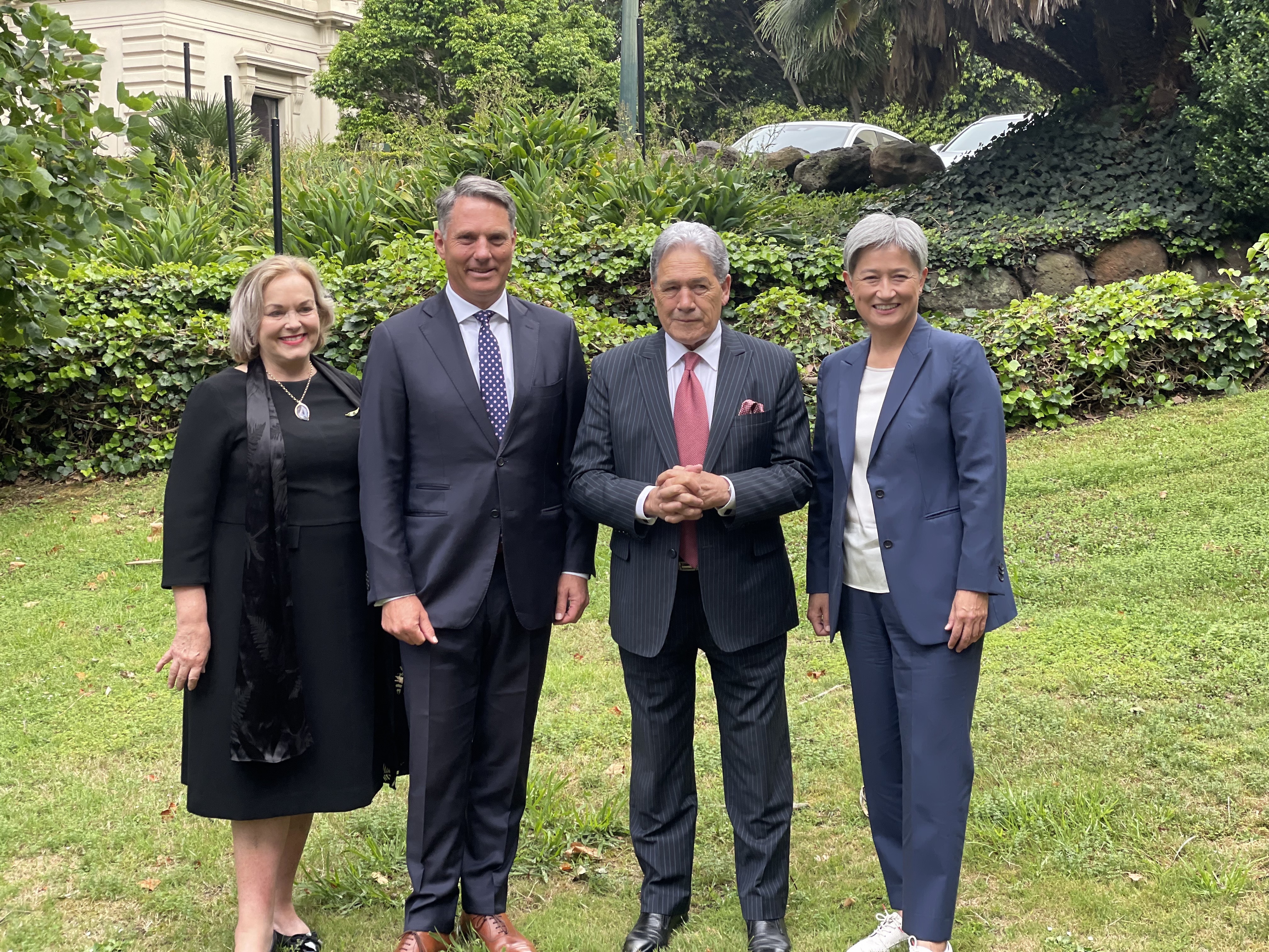 Defence Minister Judith Collins, Australian Defence Minister Richard Marles, Foreign Minister Winston Peters and Australian Foreign Minister Penny Wong. Photo / Thomas Coughlan