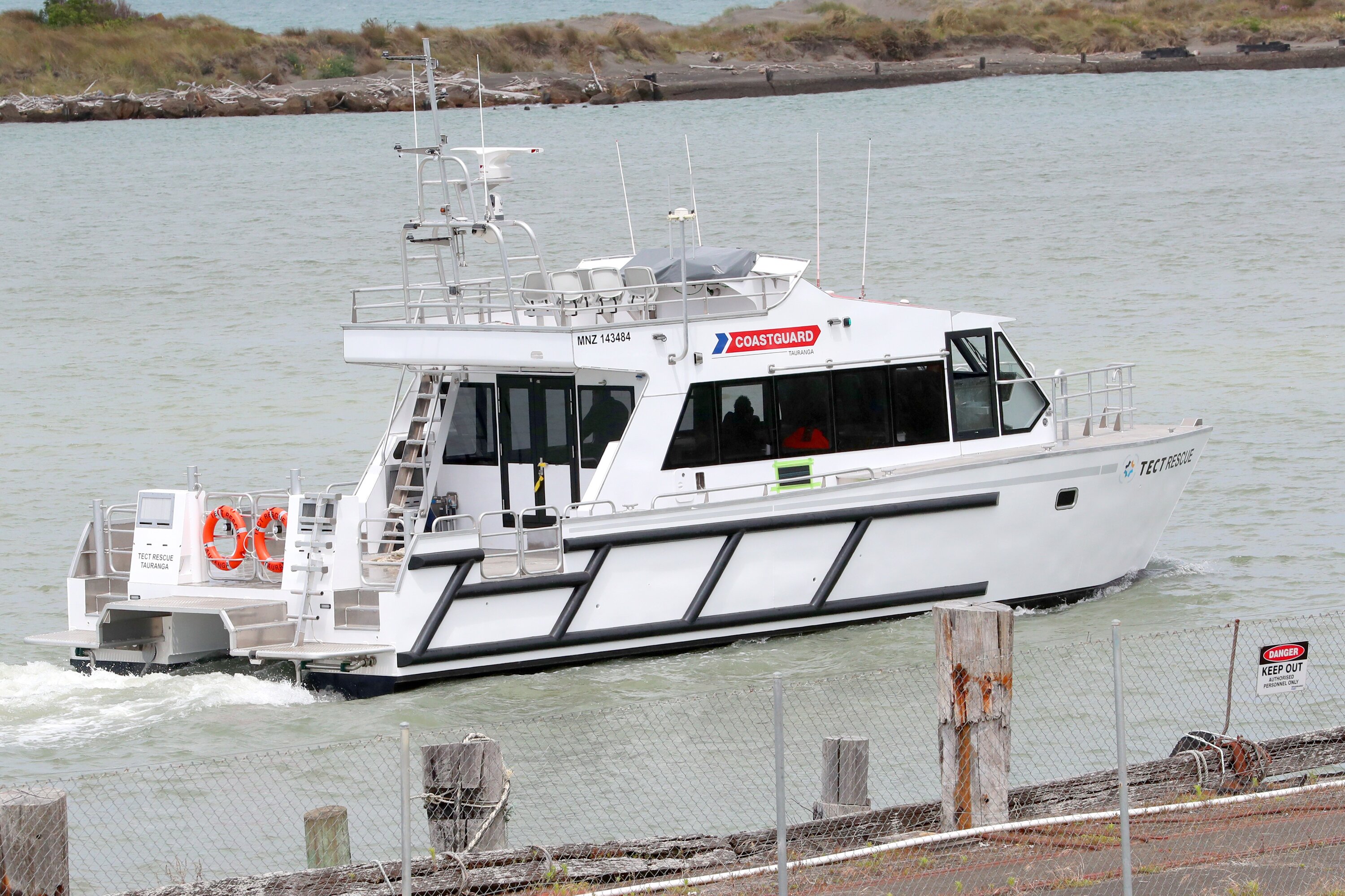 The new Tauranga Coastguard search and rescue boat built by Q-West in Whanganui. Photo / Bevan Conley