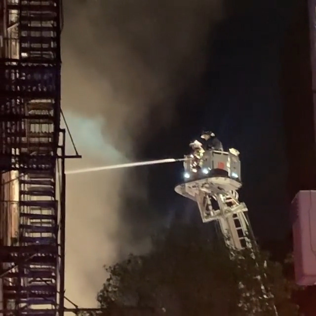 The fire drew a massive response from the New York Fire Department. Photo / Instagram