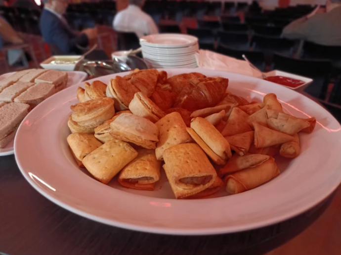 Sausage rolls and party pies at Labour HQ. Photo / The Spinoff