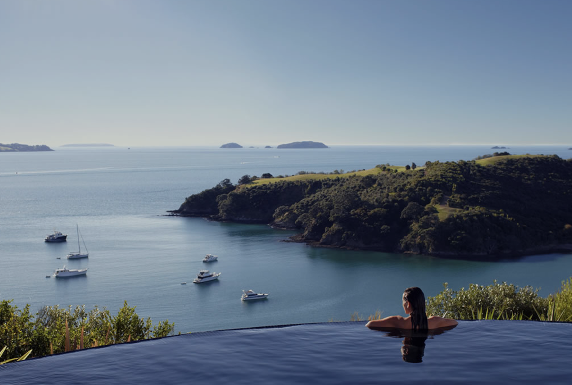 The view from the infinity pool. Photo / Supplied