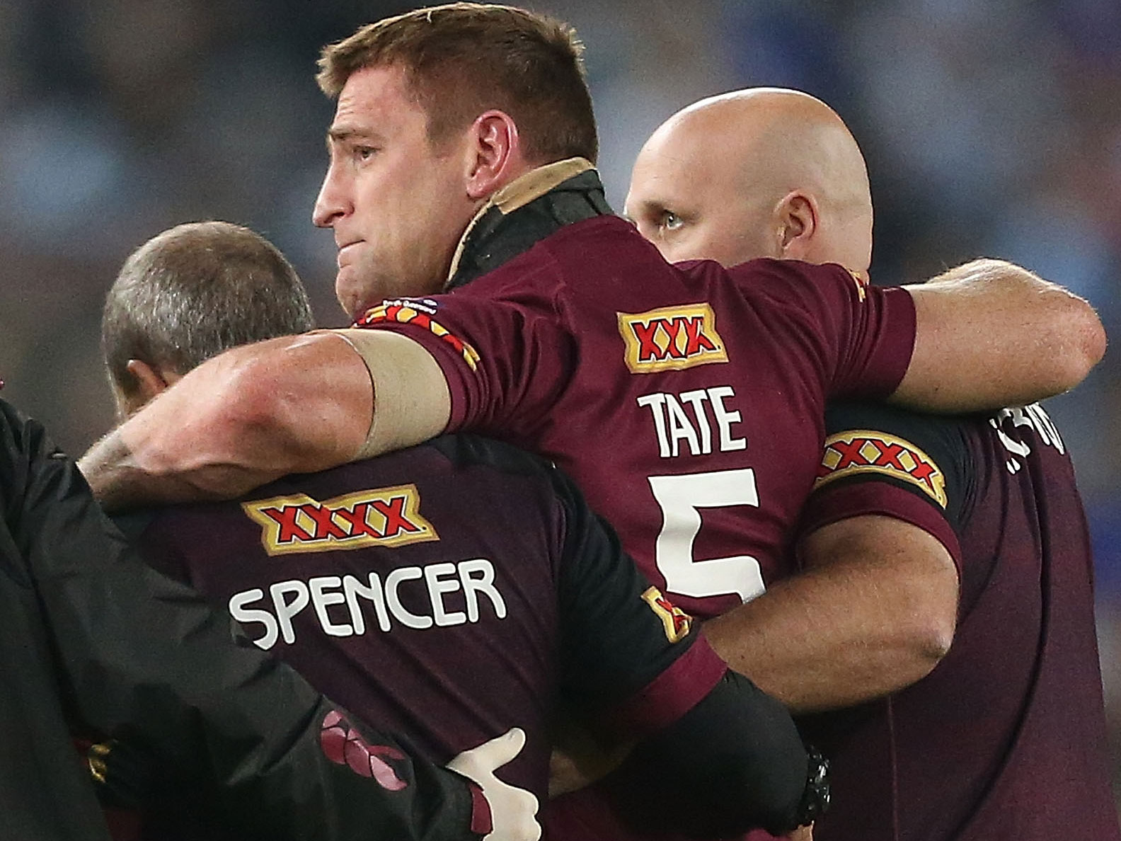 Brent Tate has announced his retirement after suffering one injury too many in his last game for Queensland. Photo / Getty