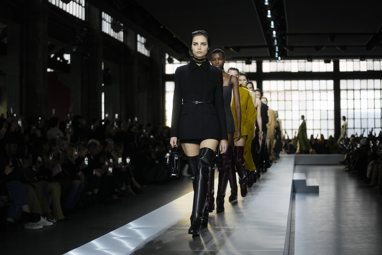 Gucci offered a parade of savvy, wearable looks. Photo / AP