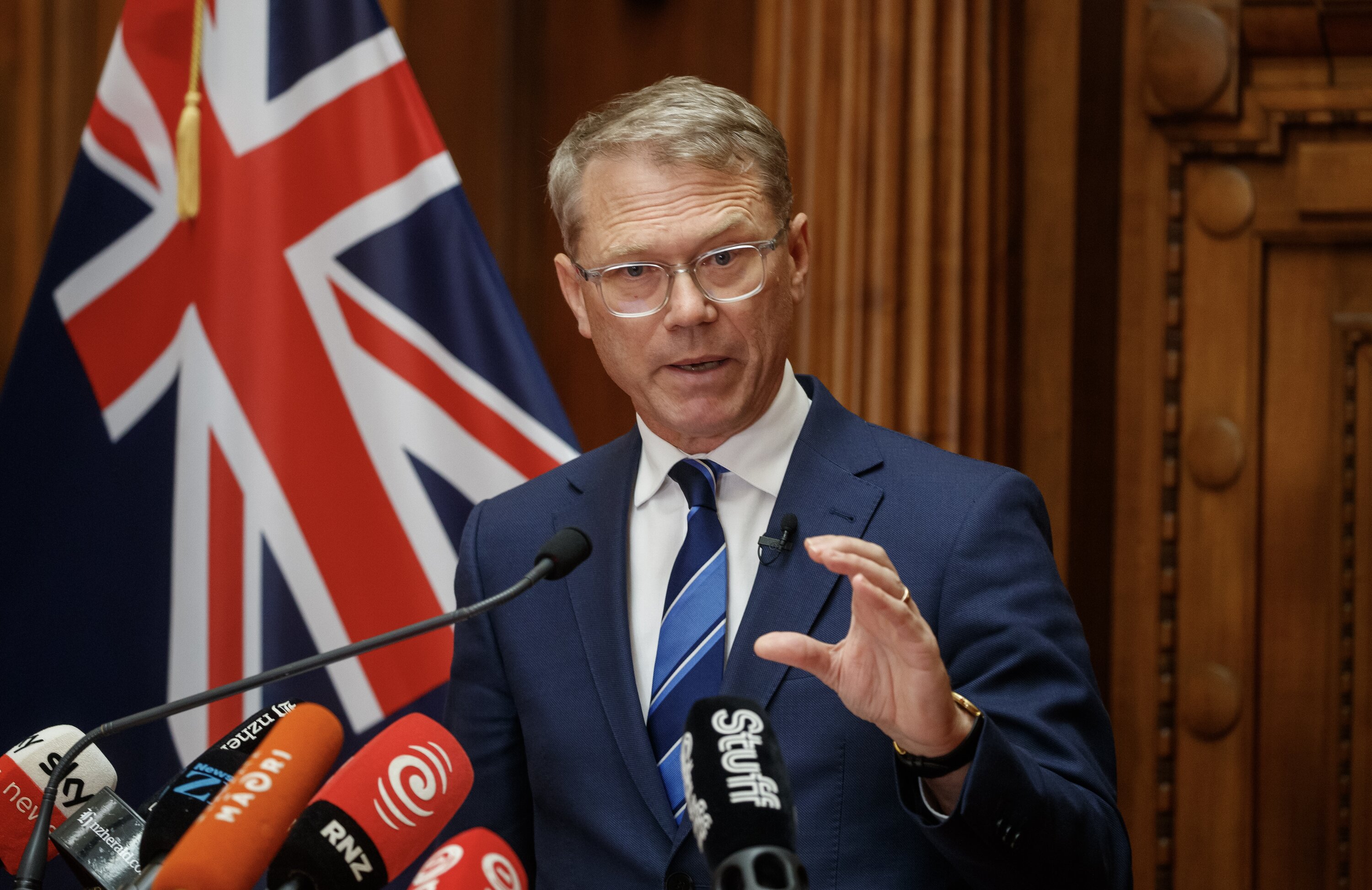 Minister for State Owned Enterprises Paul Goldsmith wouldn't give his view on the question of compensation. Photo / Mark Mitchell 