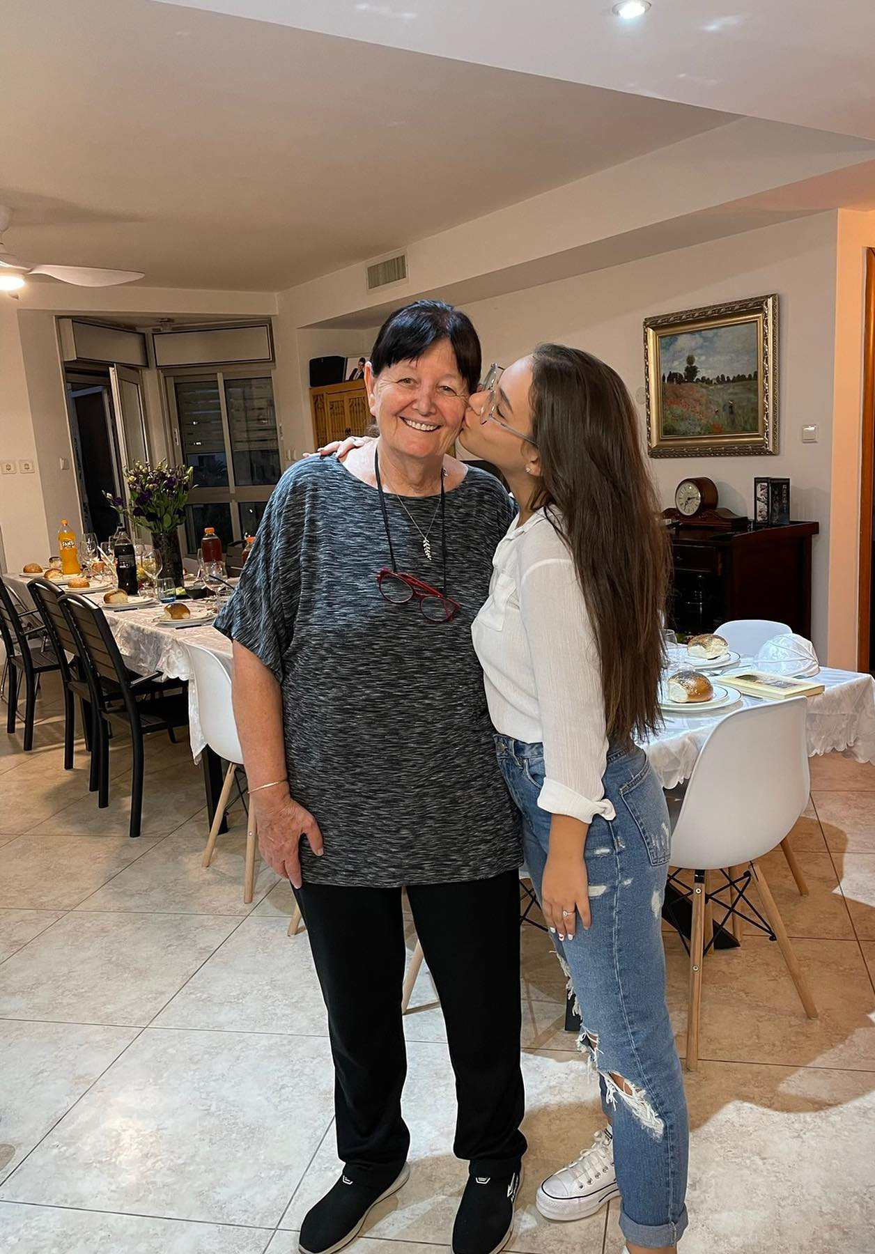 Mor Bayder with her grandmother, killed by Hamas during their attack on Israel.