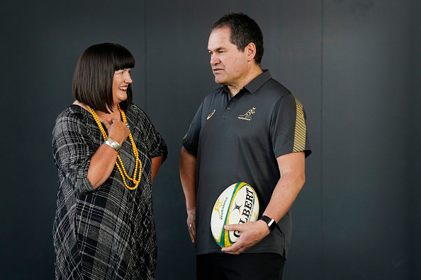Dave Rennie with Raelene Castle. Photo / Getty