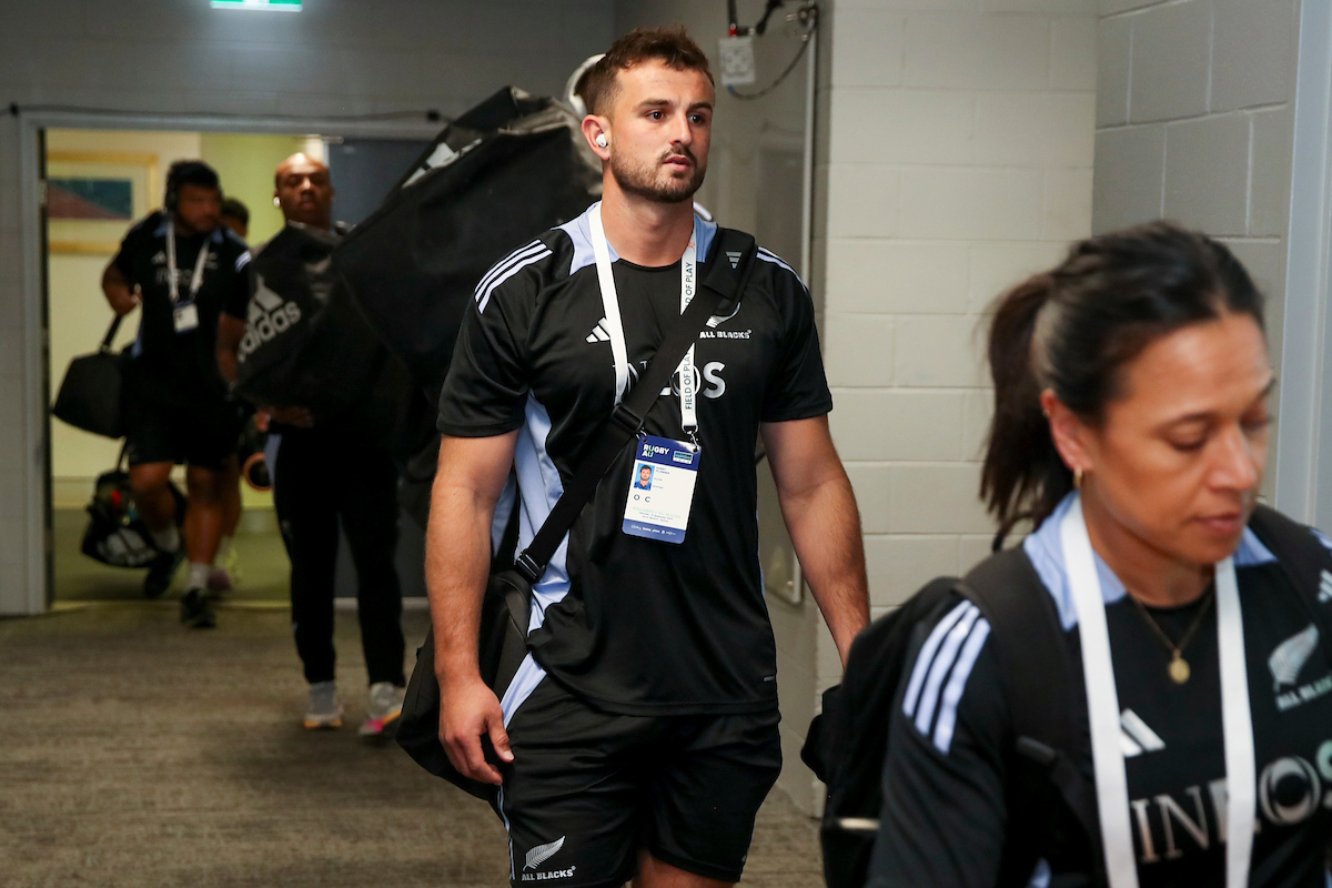 Harry Plummer made his test debut for the All Blacks against the Wallabies in Sydney. Photo / Photosport