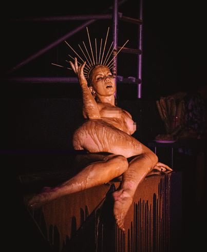 Hannah Tasker-Poland, who performs at parties hosted by The Naked World. Photo / France Hémon