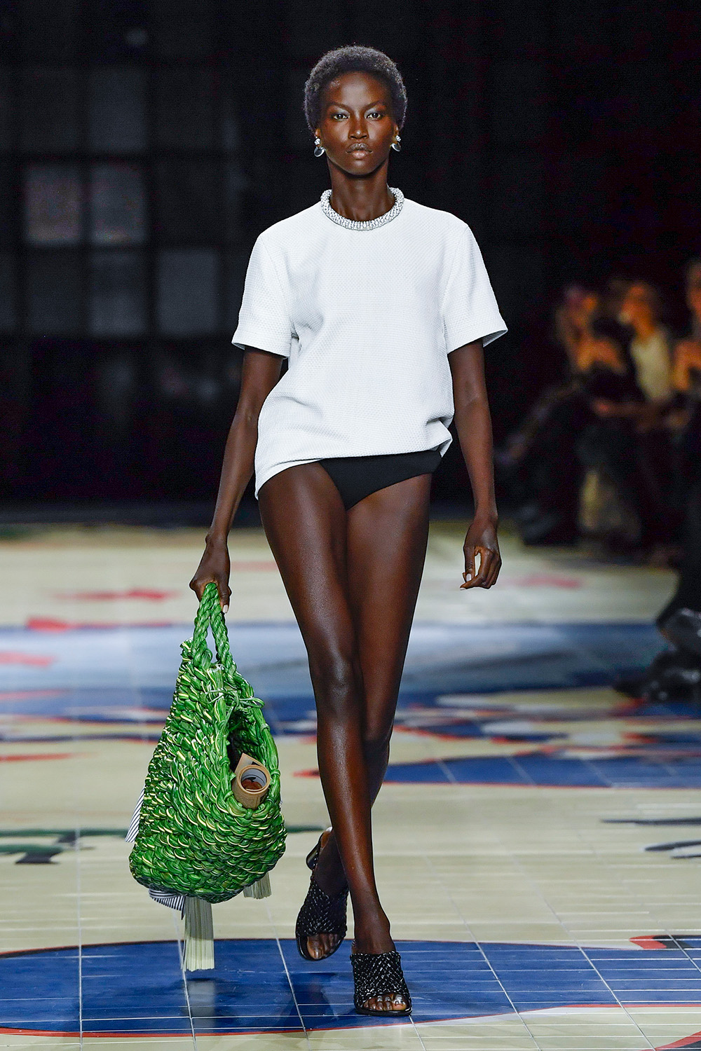 Clothes and paper featured in the bags carried down the runway at Bottega Veneta at Milan Fashion Week. Photo / Getty Images