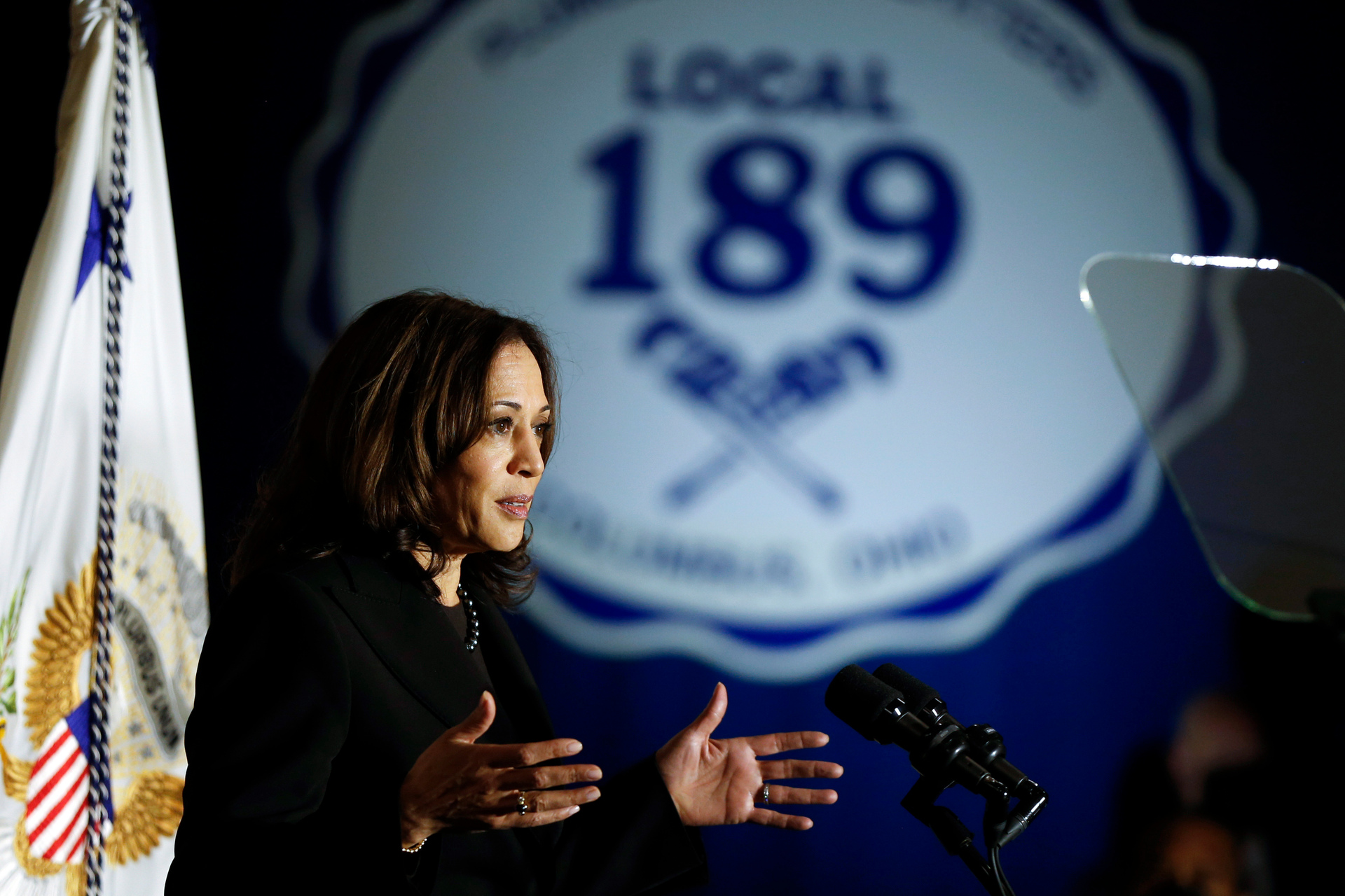 Vice President Kamala Harris speaks about the recently signed infrastructure bill in Columbus, Ohio. Photo / AP